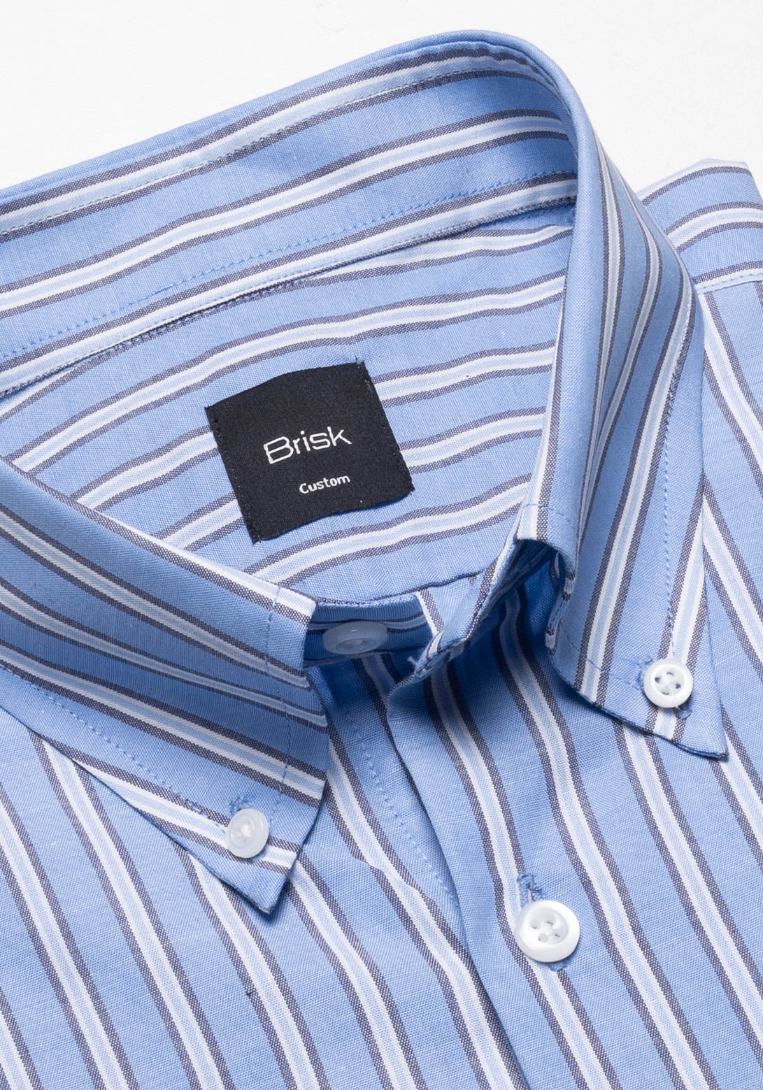 Multi Blue Bold Stripes Shirt-Cotton Linen - Image 2
