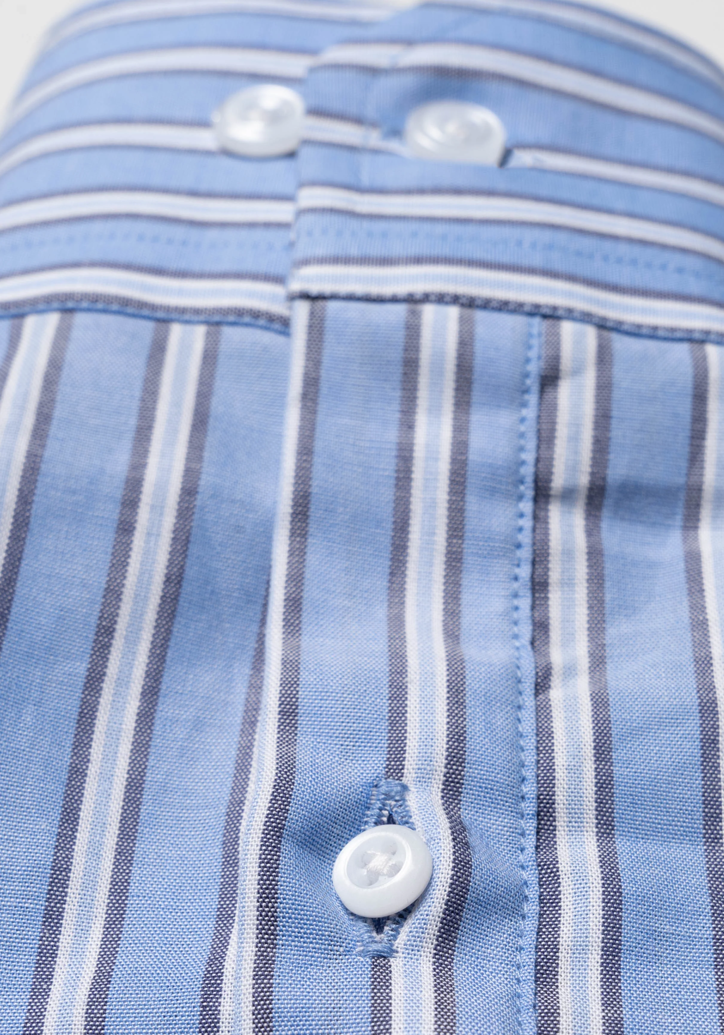 Multi Blue Bold Stripes Shirt-Cotton Linen - Image 4