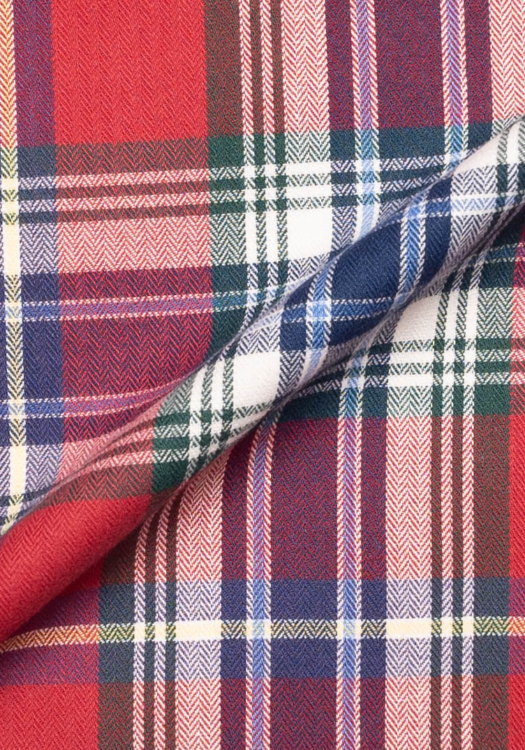 Multi Color Heavy Weight Herringbone Tartan Flannel Shirt - Image 5