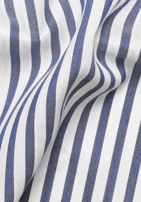 Navy Blue Flowy Bengal Stripes - Wrinkle Resistant - Image 2