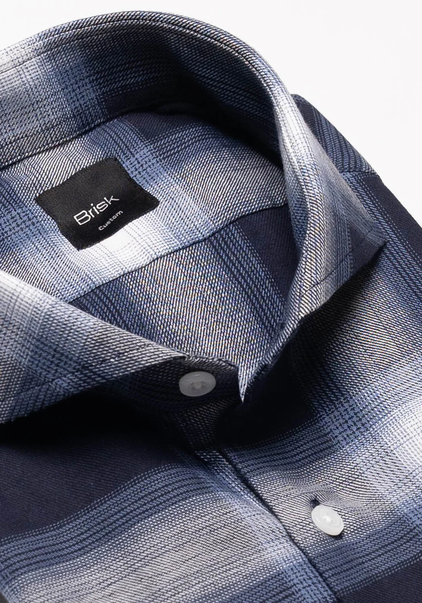 Navy Blue Light Weight Flannel Shirt - Image 3