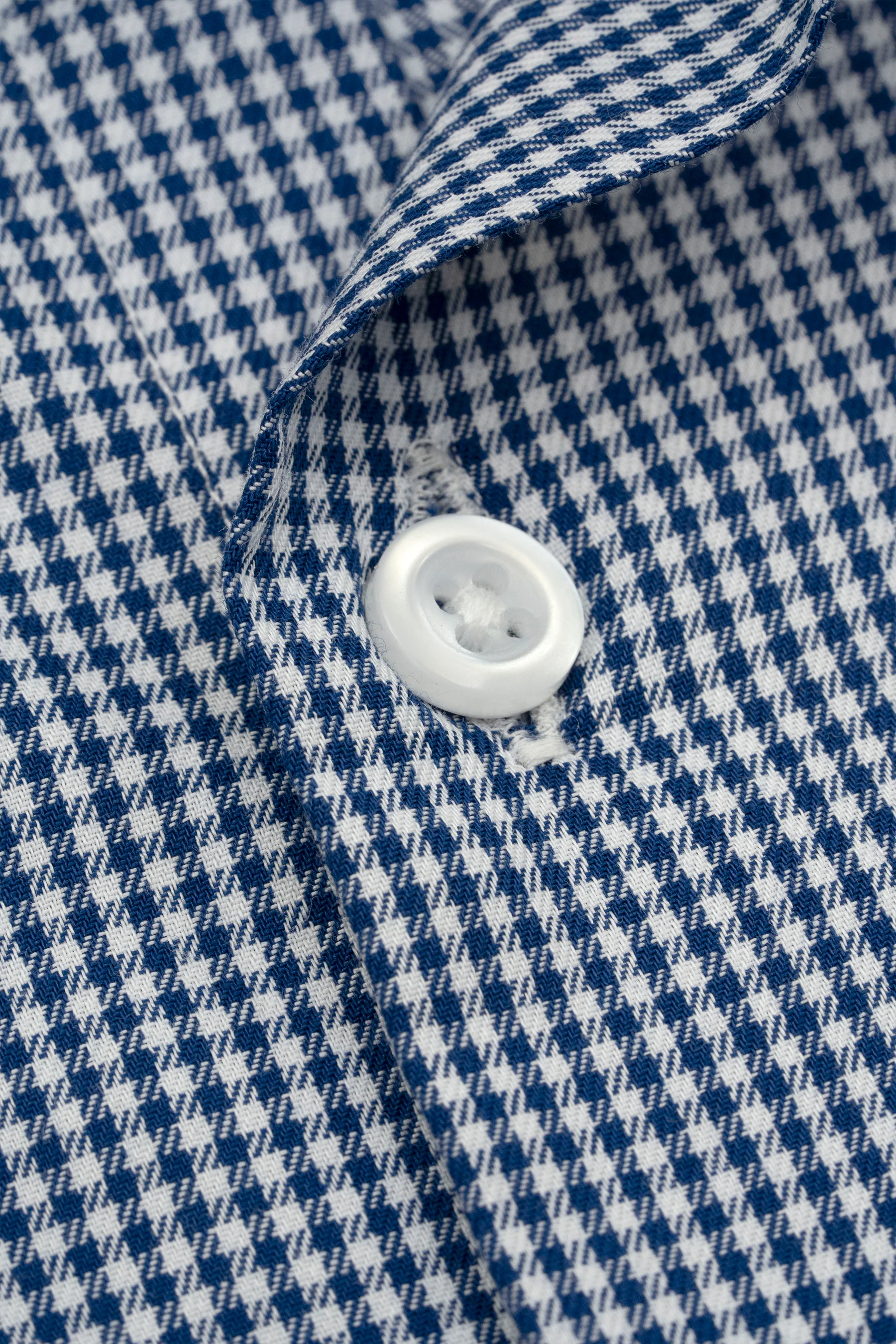 Navy Blue Twill Mini Gingham Shirt - Image 2