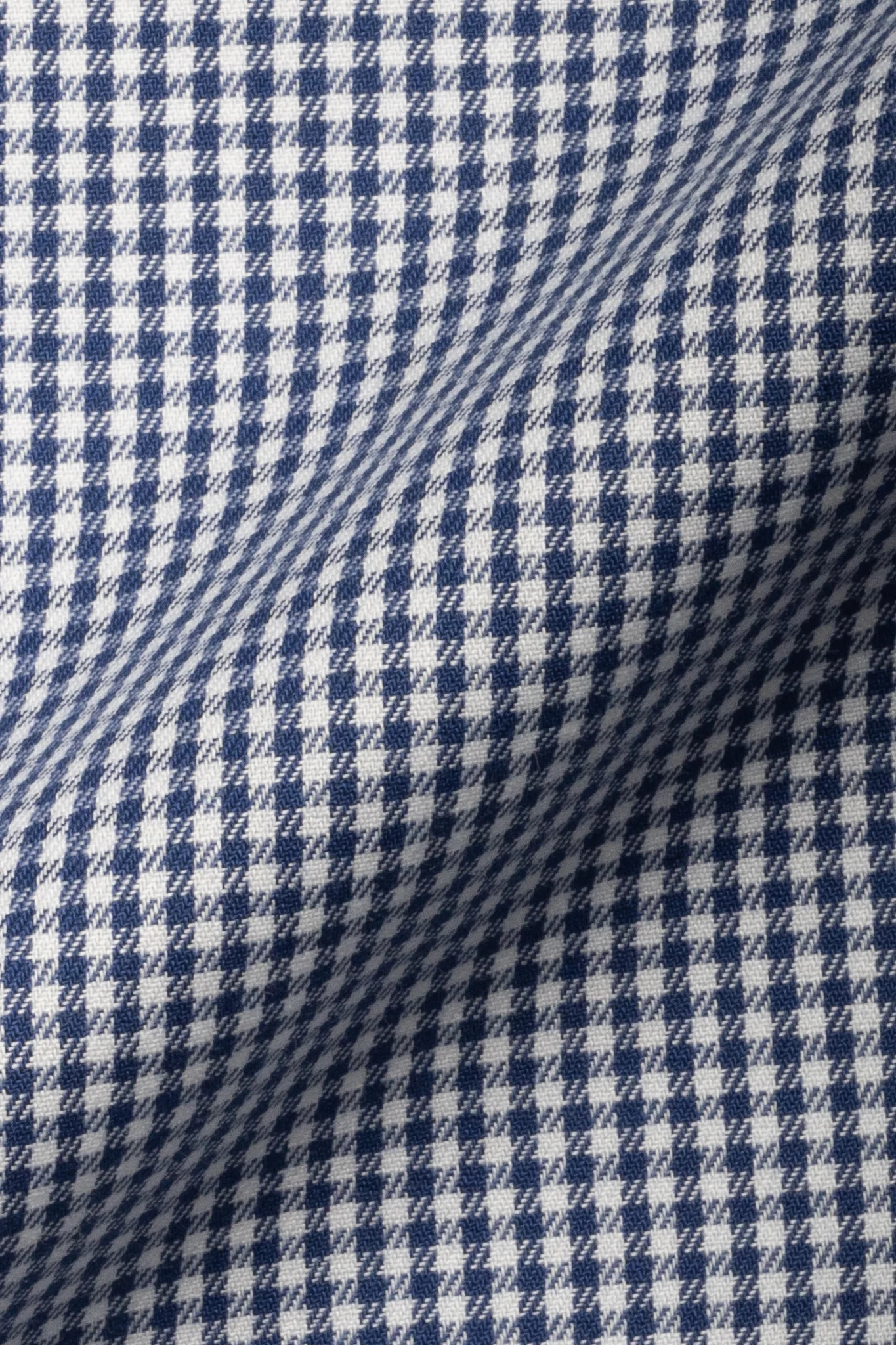 Navy Blue Twill Mini Gingham Shirt - Image 7