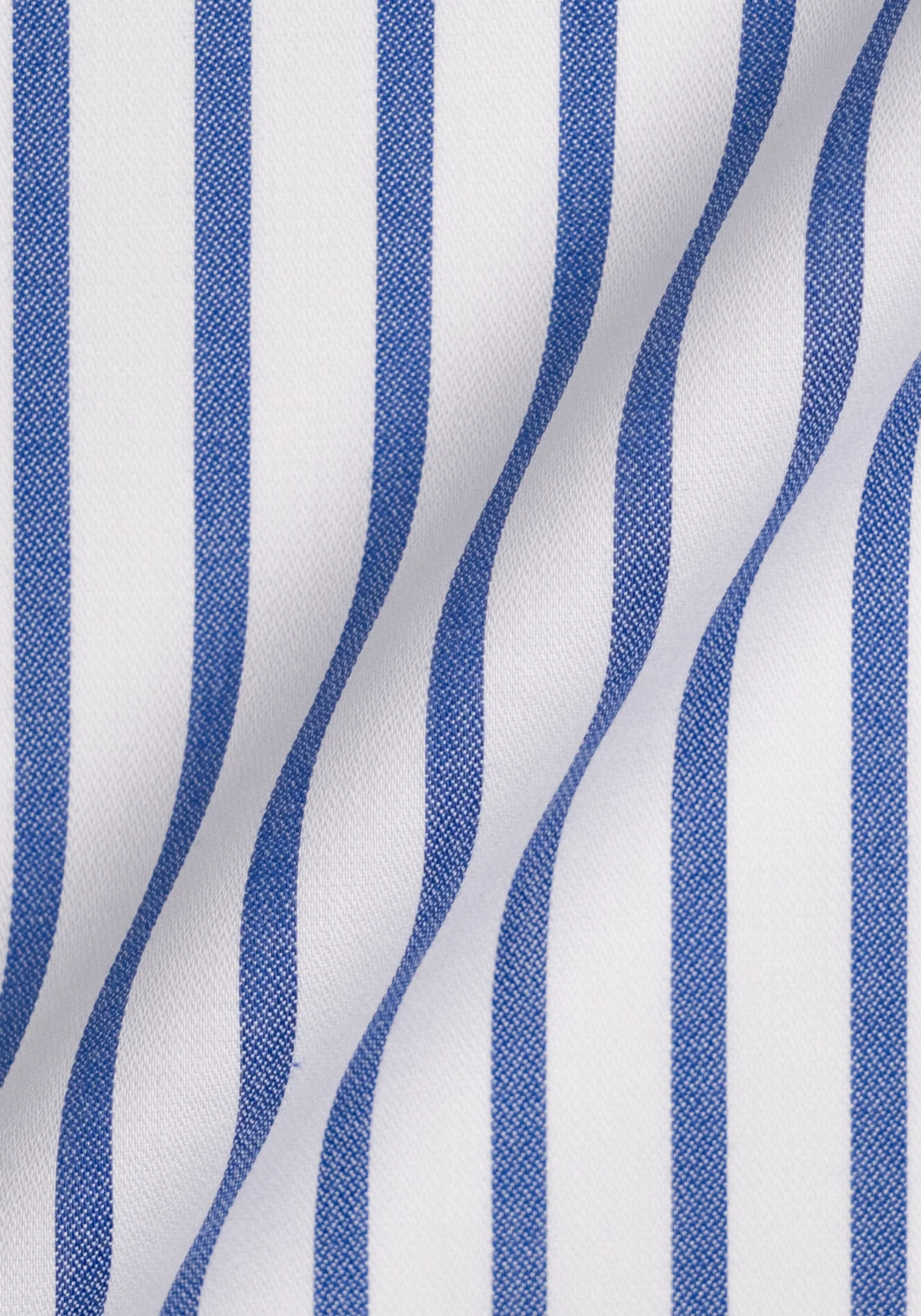 Navy Pima Cotton Wide Stripes Shirt - White Cutaway Classic Collar & French Cuffs - Image 4