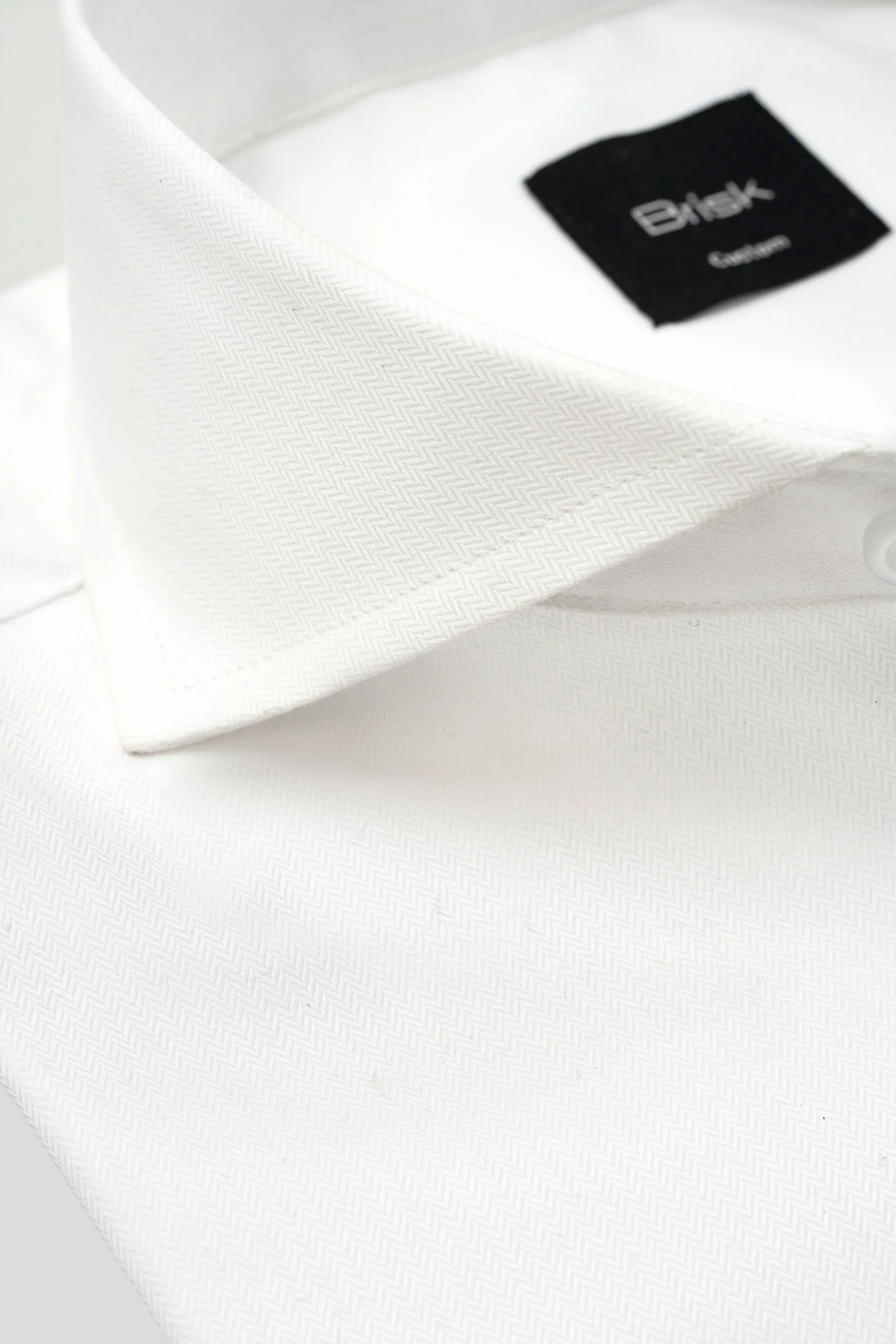 Optic White Sleek Herringbone Wrinkle-Free Shirt