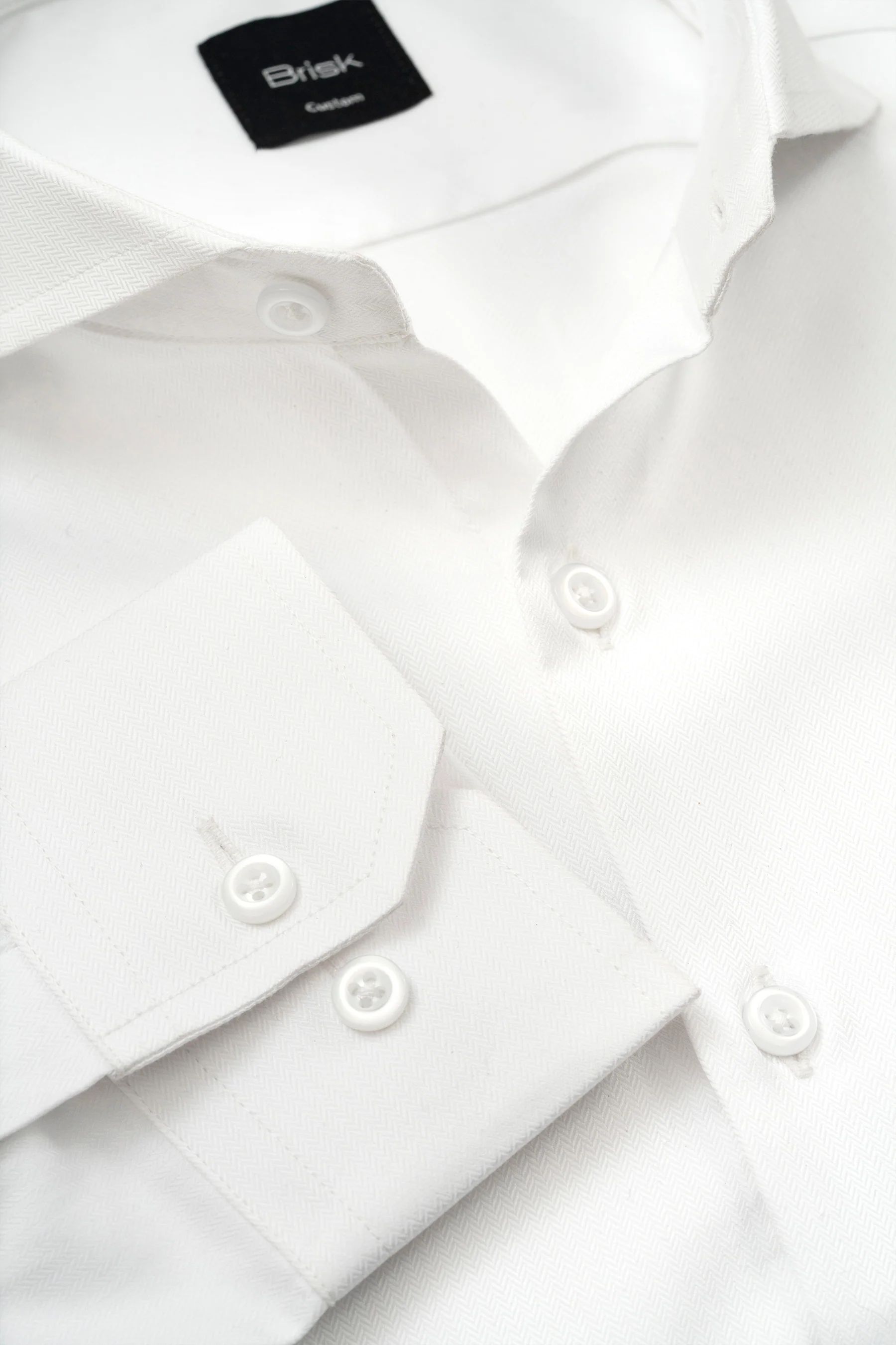 Optic White Sleek Herringbone Wrinkle-Free Shirt - Image 2