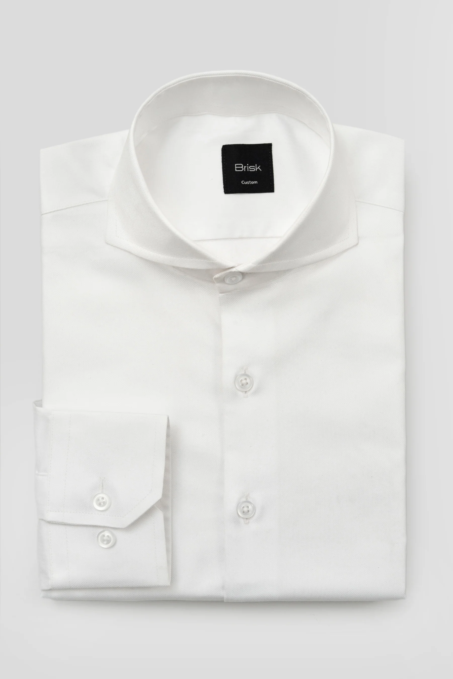 Optic White Sleek Herringbone Wrinkle-Free Shirt - Image 4