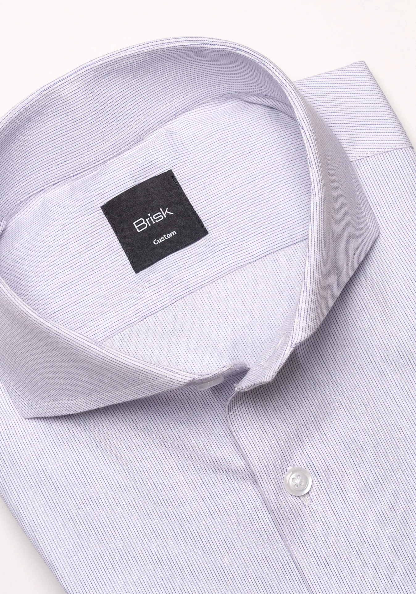 Pastel Lilac Pinstripes Pima Cotton Shirt - Cutaway Extreme Collar - Wrinkle Resistant - Image 3