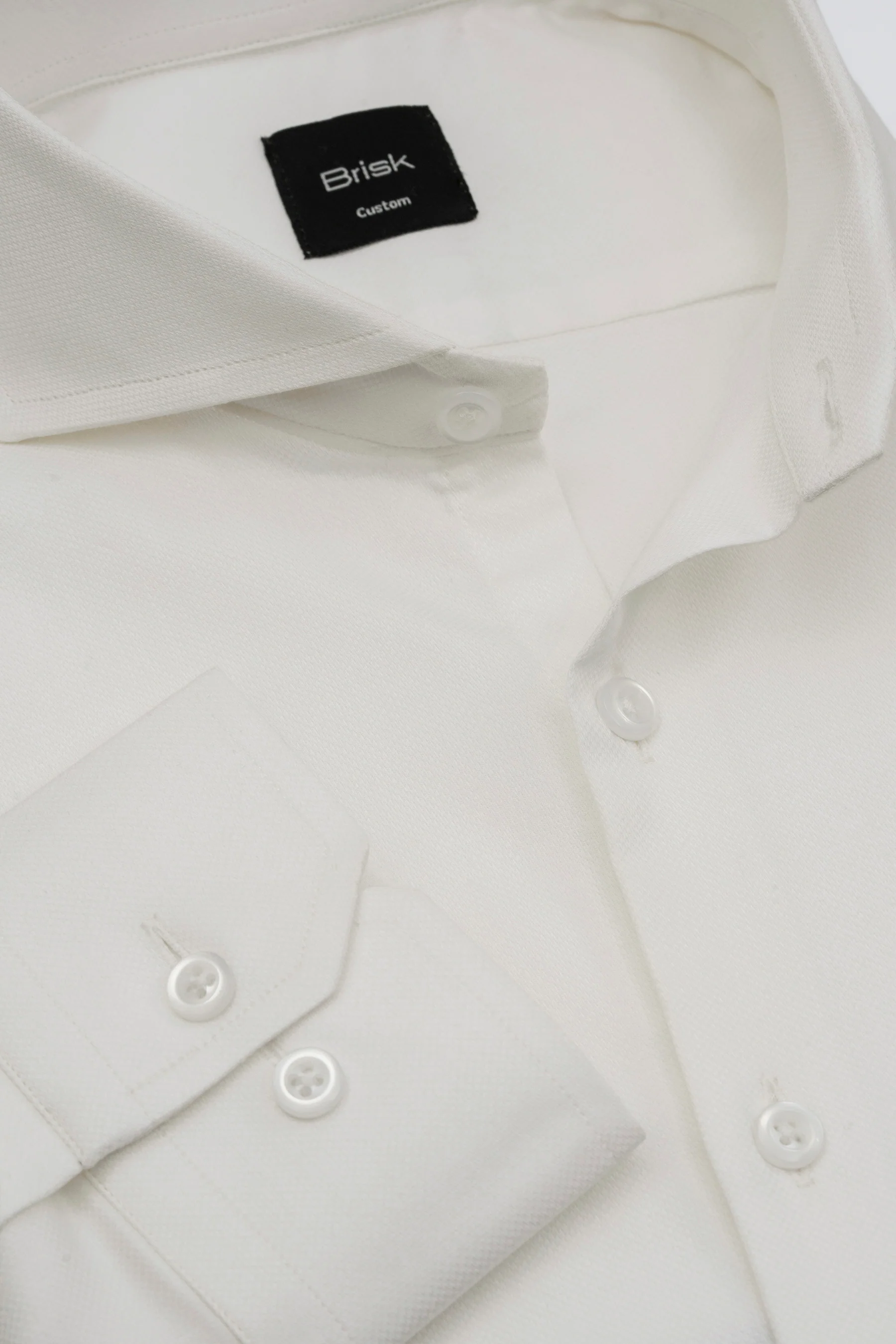 Pearl White Dobby Comfort Stretch Shirt