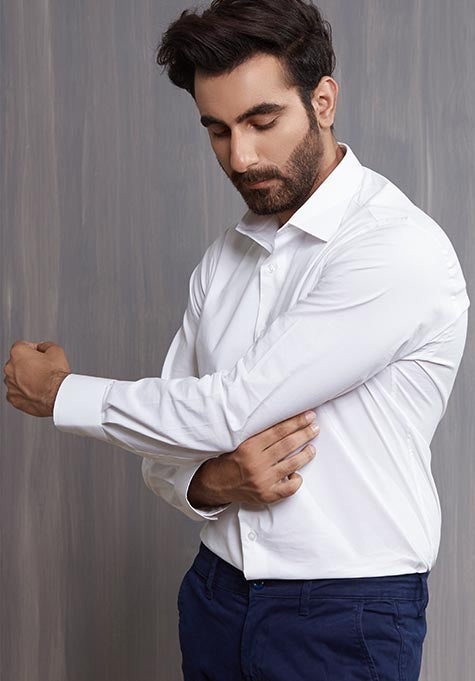 Pearl White Stretch Shirt - Image 2