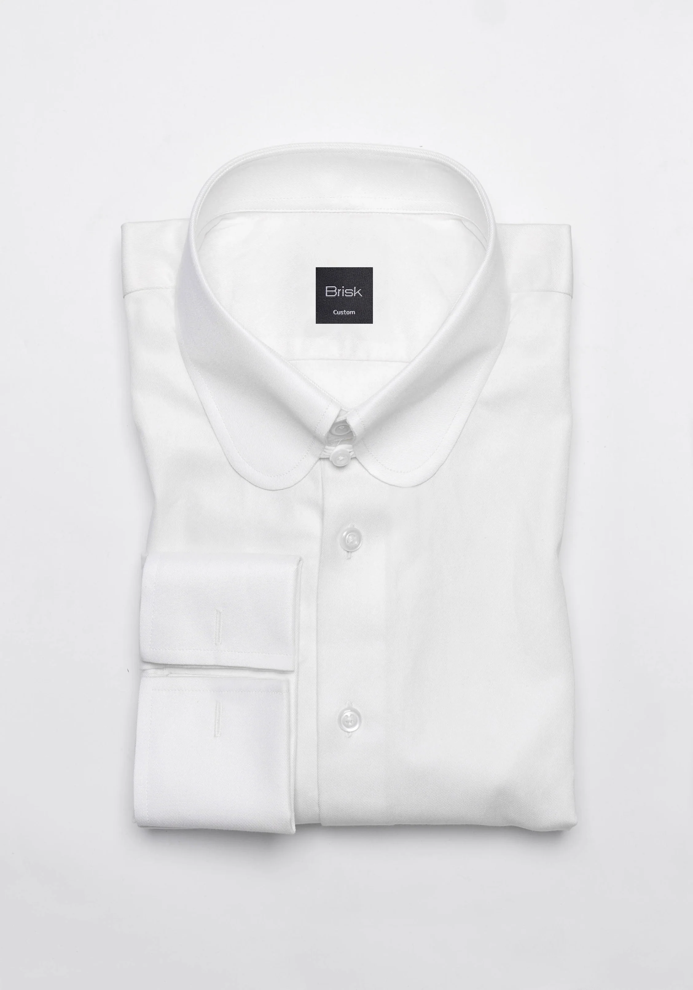 Pearl White Twill Pima Cotton Shirt - Club Tab Collar