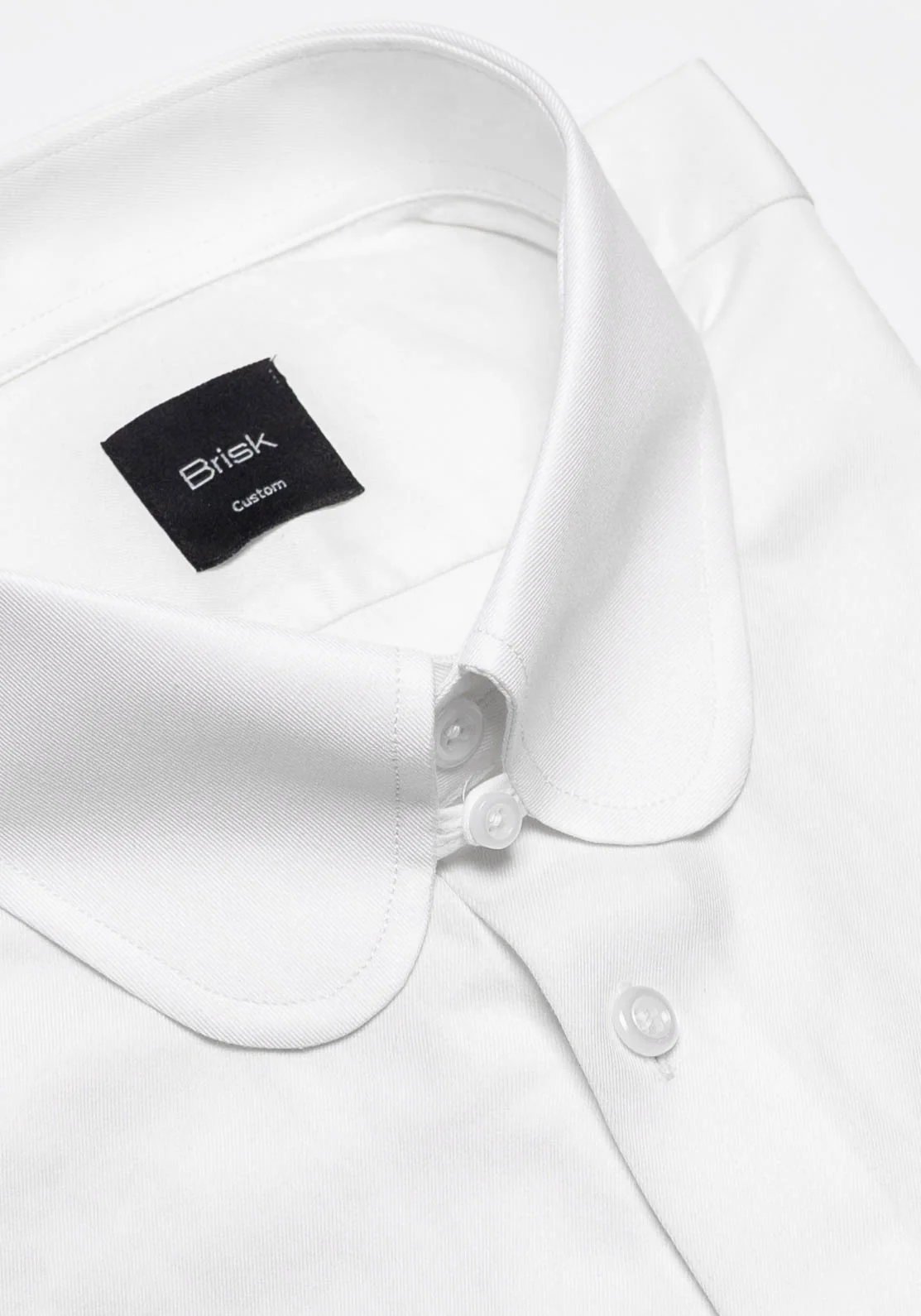 Pearl White Twill Pima Cotton Shirt - Club Tab Collar - Image 2