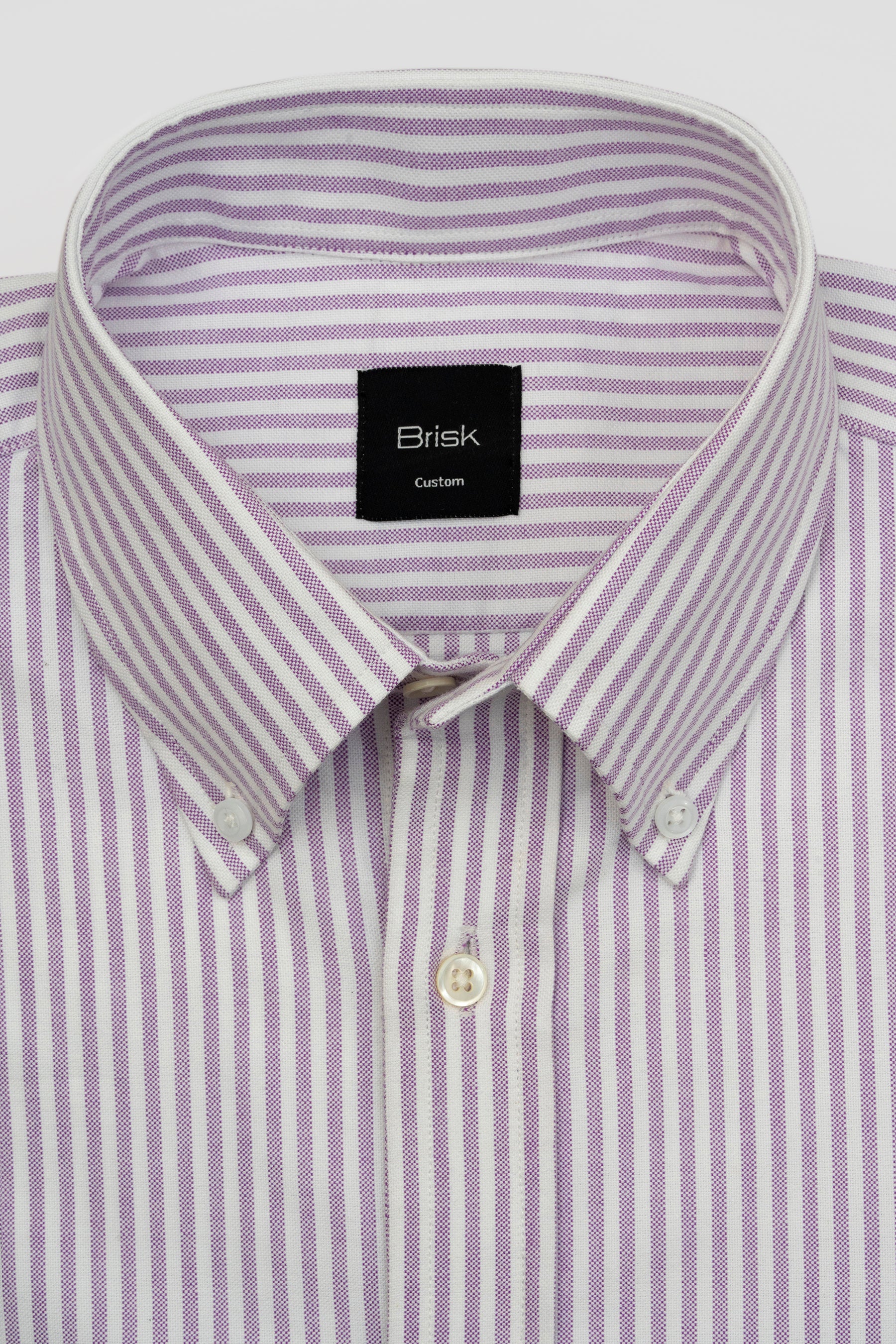 Purple Striped Oxford Two-Ply Shirt - Image 2
