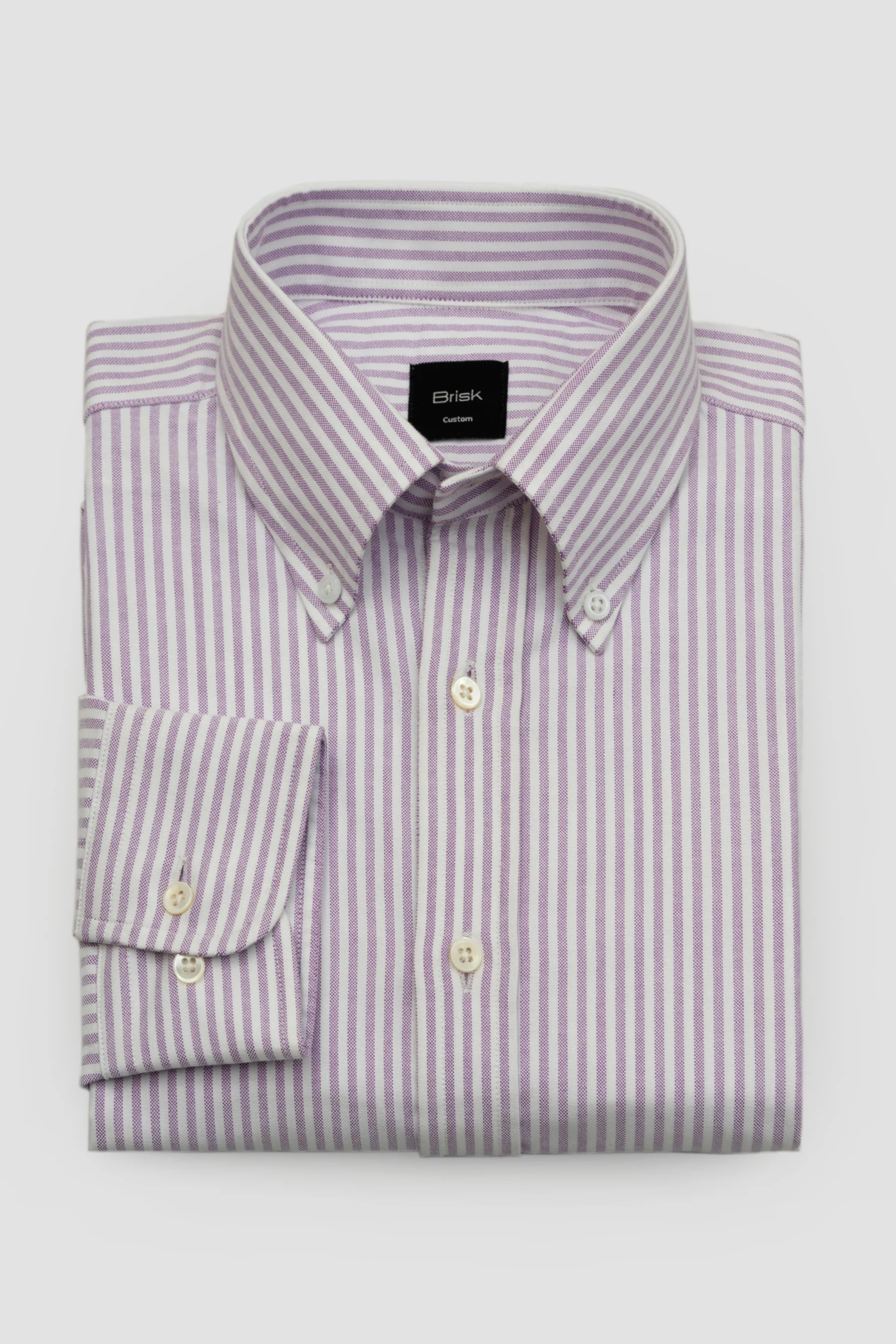 Purple Striped Oxford Two-Ply Shirt - Image 3