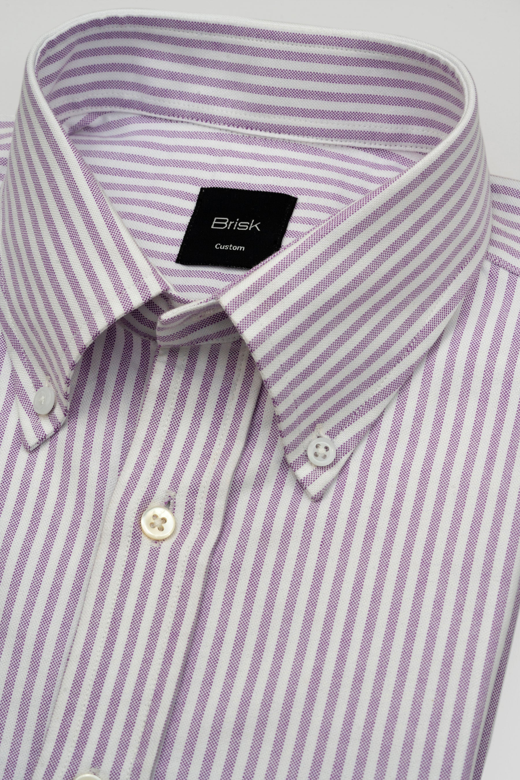 Purple Striped Oxford Two-Ply Shirt - Image 4