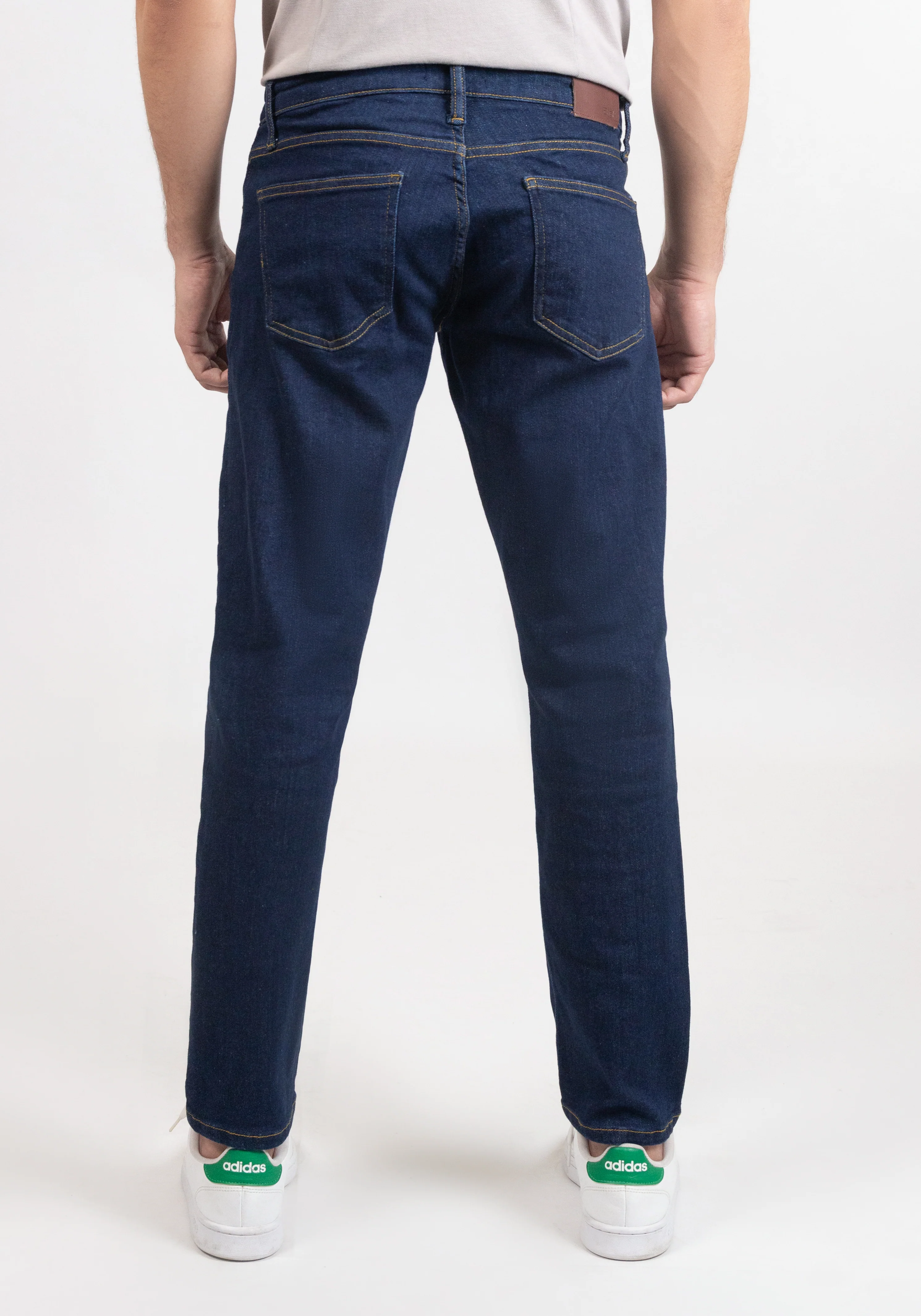 Dark Blue Rinse Wash Slim Fit Jeans - Rotary - Image 3