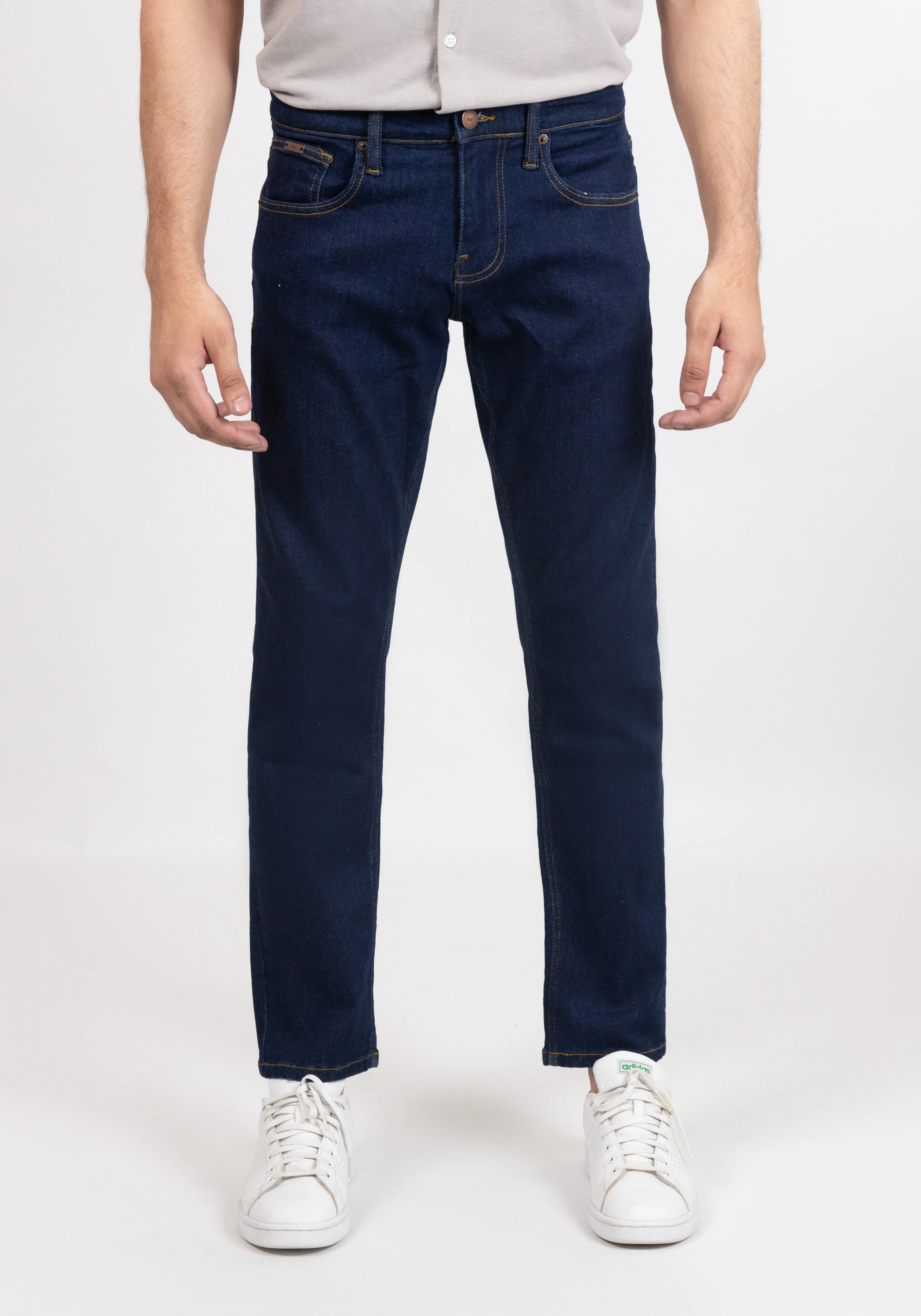 Dark Blue Rinse Wash Slim Fit Jeans - Rotary - Image 5