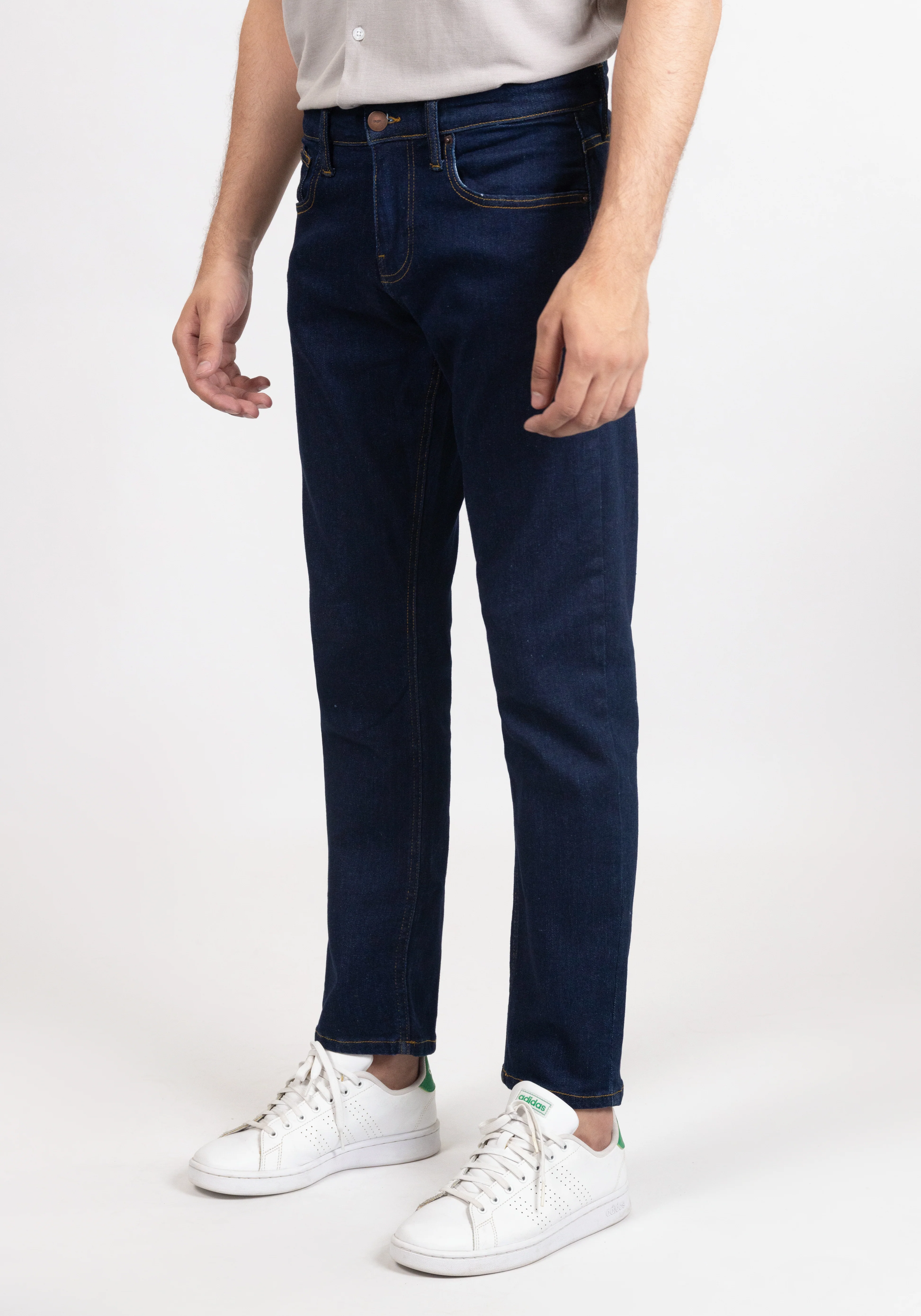 Dark Blue Rinse Wash Slim Fit Jeans - Rotary - Image 6