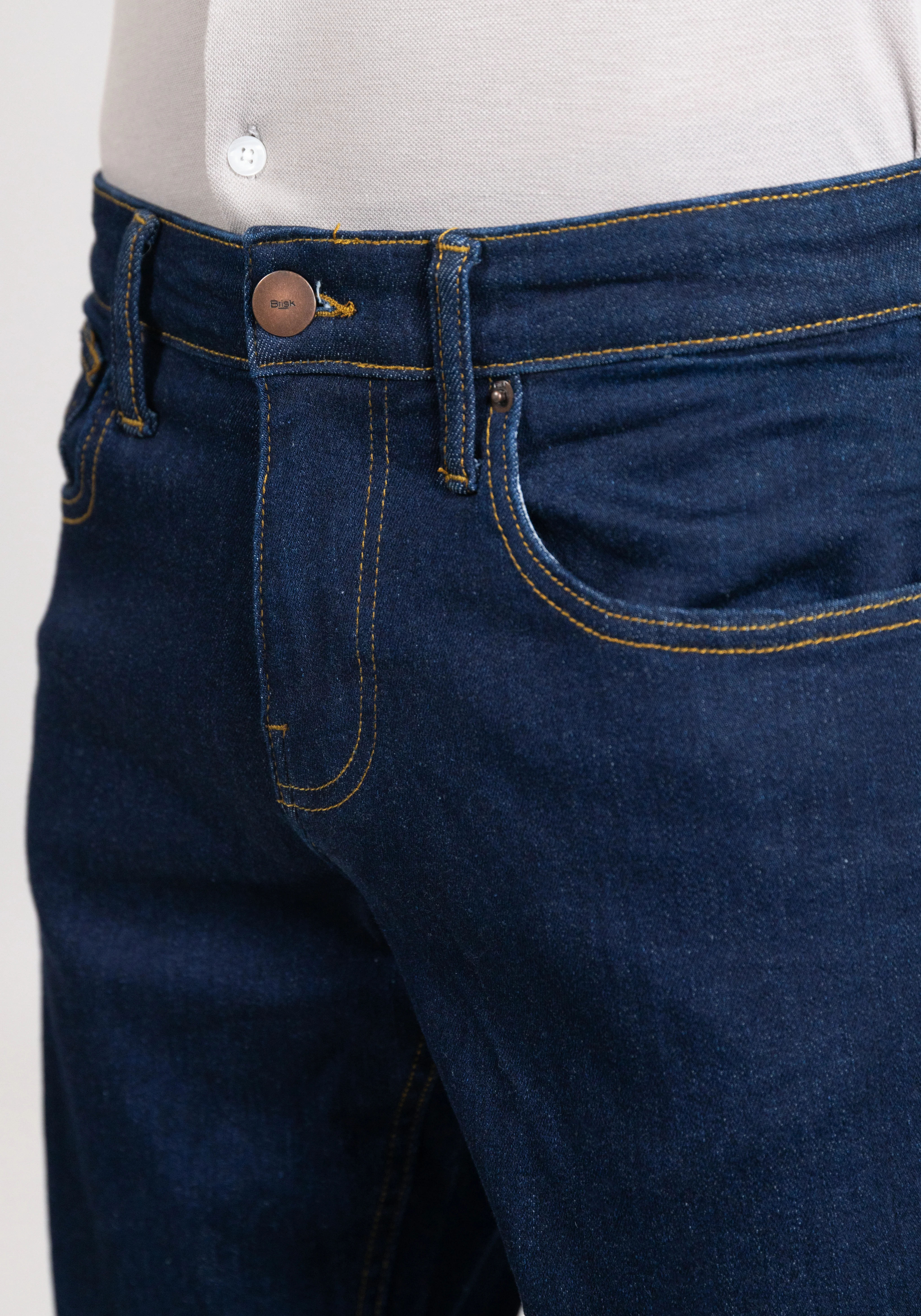 Dark Blue Rinse Wash Slim Fit Jeans - Rotary - Image 7