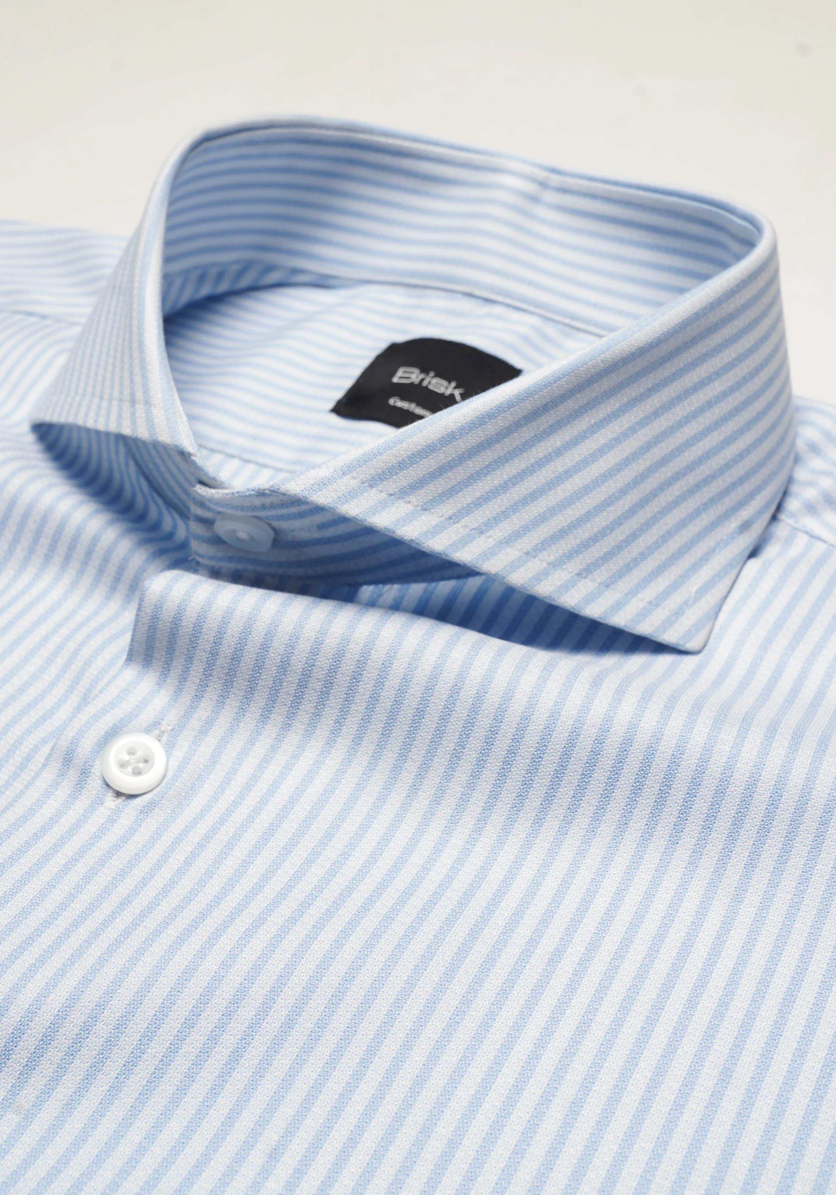 Sky Blue Dobby Stripes Shirt - Wrinkle Free - Image 3