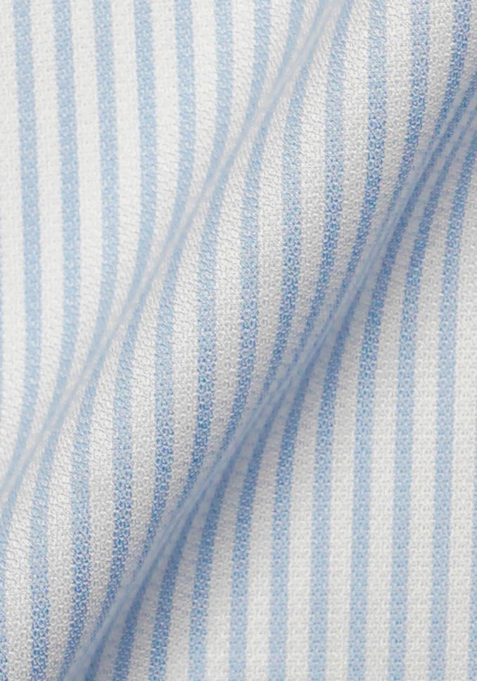 Sky Blue Dobby Stripes - Wrinkle Free