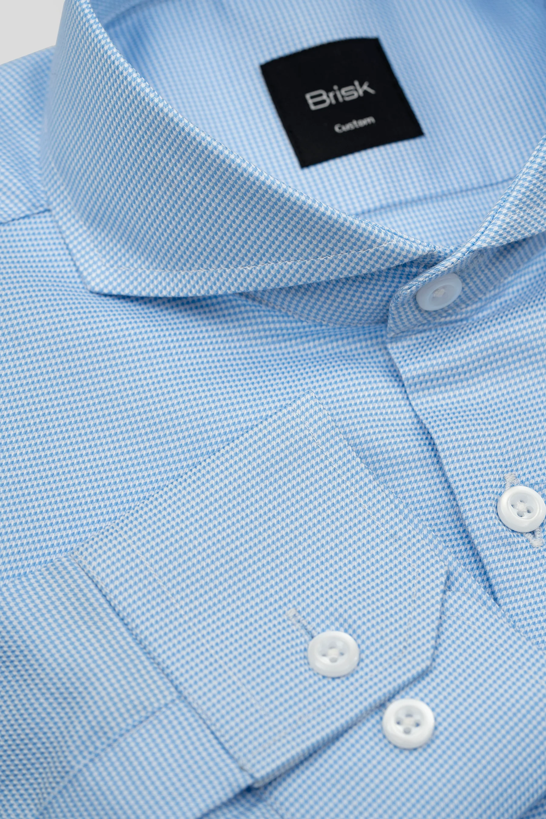 Sky Blue Houndstooth Wrinkle-Free Shirt