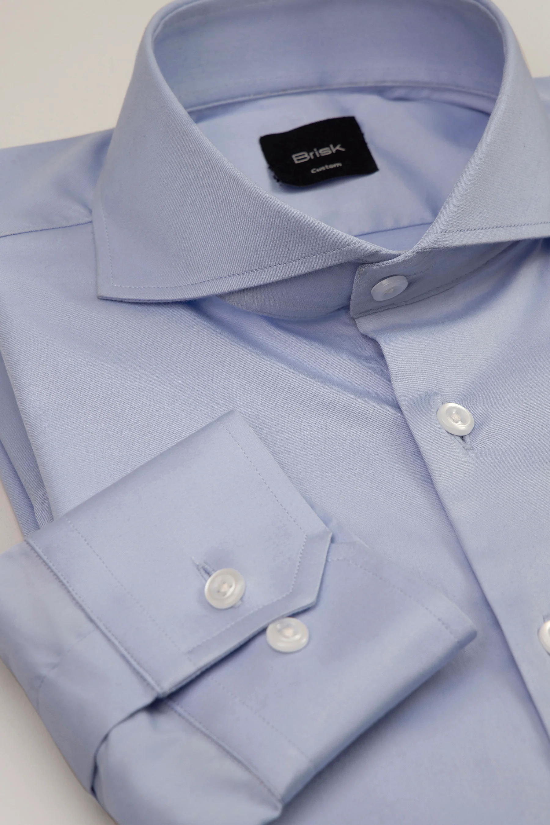 Sky Blue Stretch Sateen Shirt