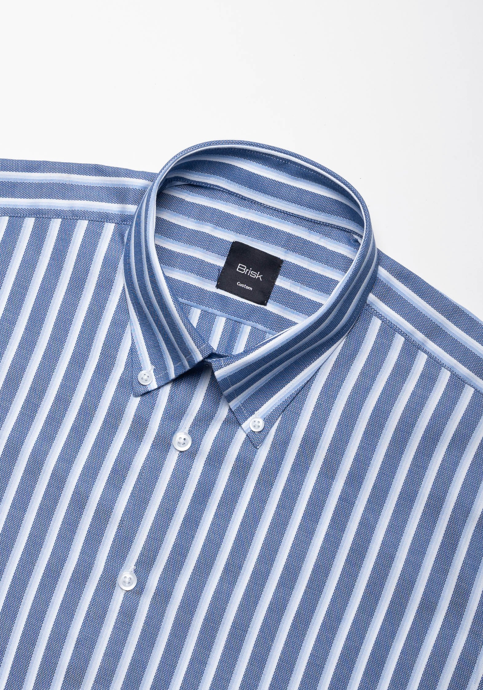 Soft Blue Twill Flowy Shirt Unused Sample - Image 3