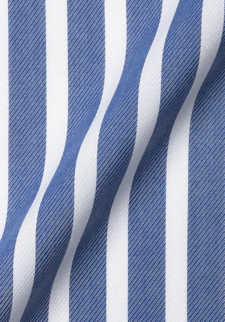 Soft Blue Twill Flowy Shirt Unused Sample - Image 4