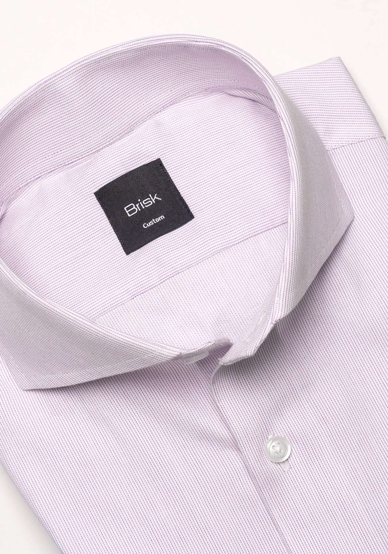 Soft Pink Pinstripes Pima Cotton Shirt - Cutaway Extreme Collar - Wrinkle Resistant - Image 3