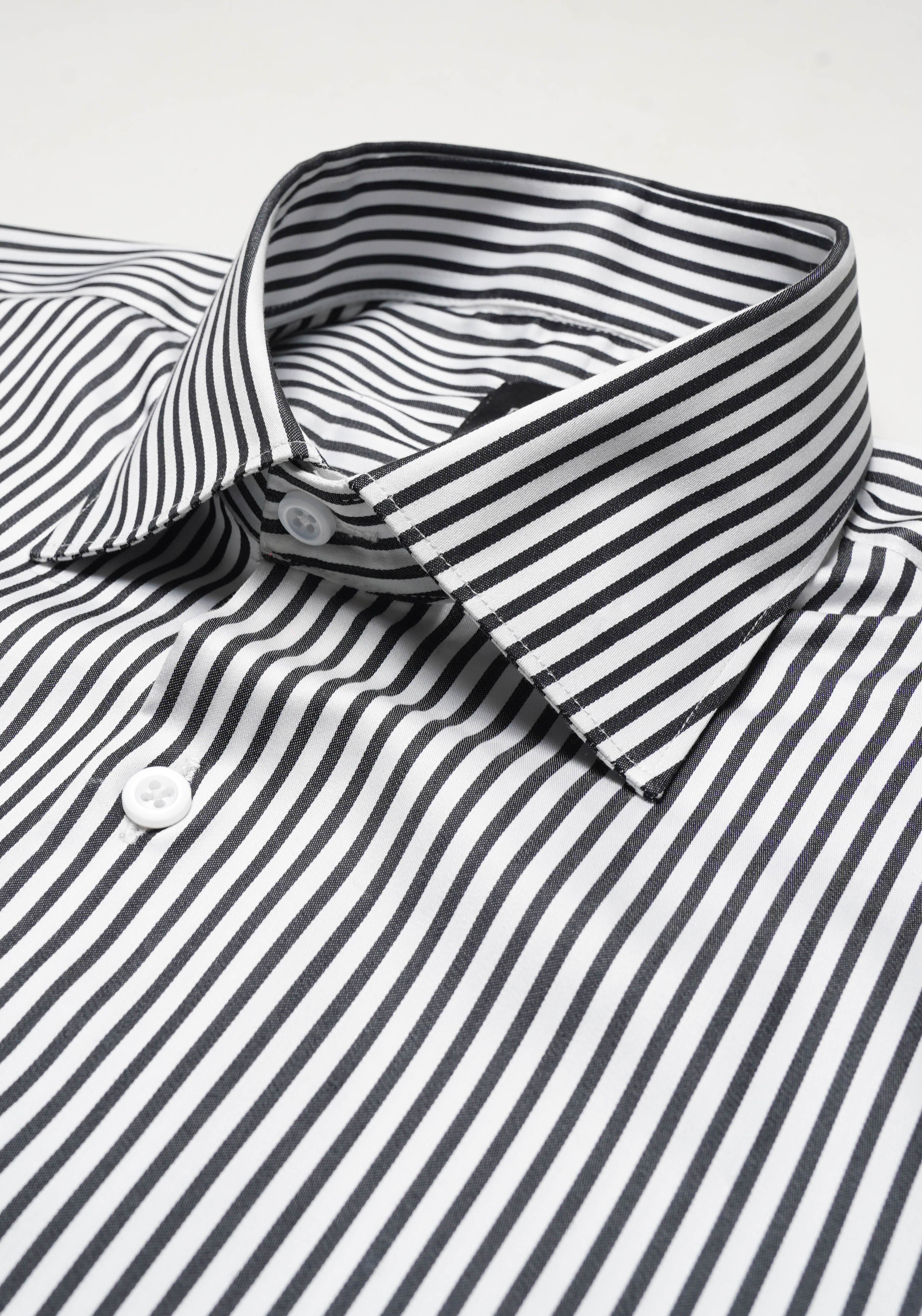 Super Fine Black Stripes Shirt - Wrinkle Free - Image 3