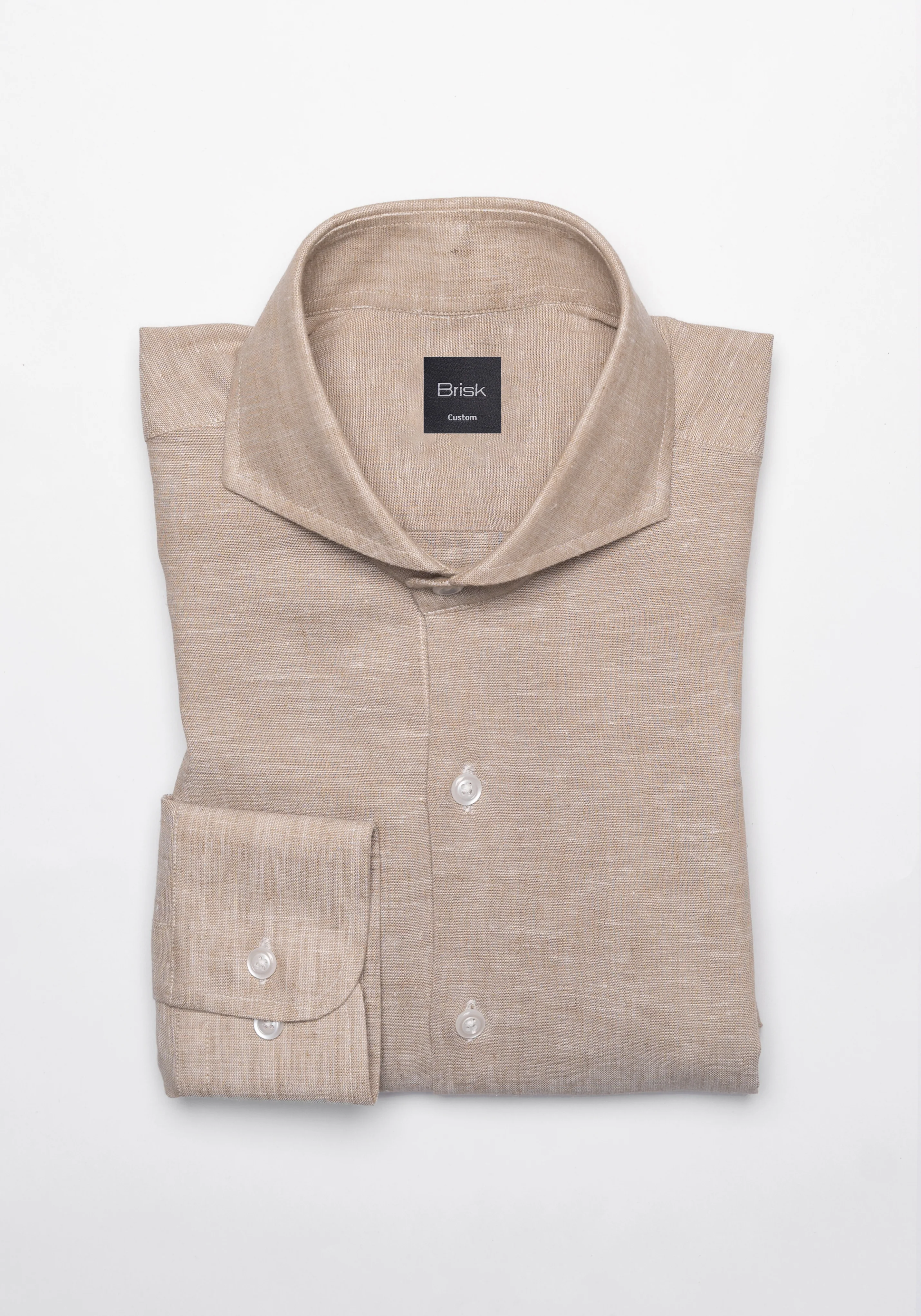 Tan Cotton-Linen Shirt - Image 3