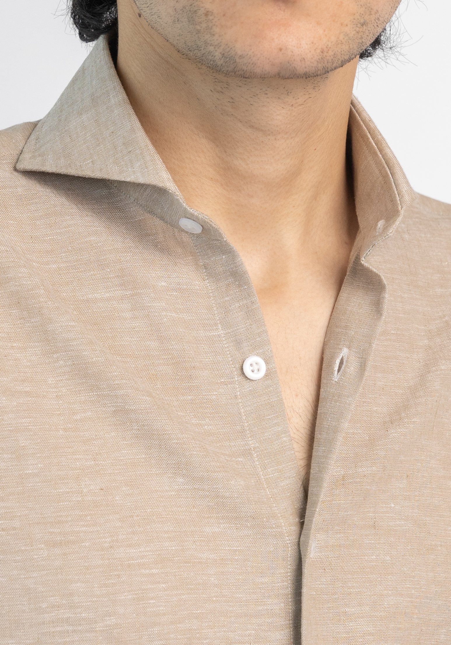 Tan Cotton-Linen Shirt - Image 5