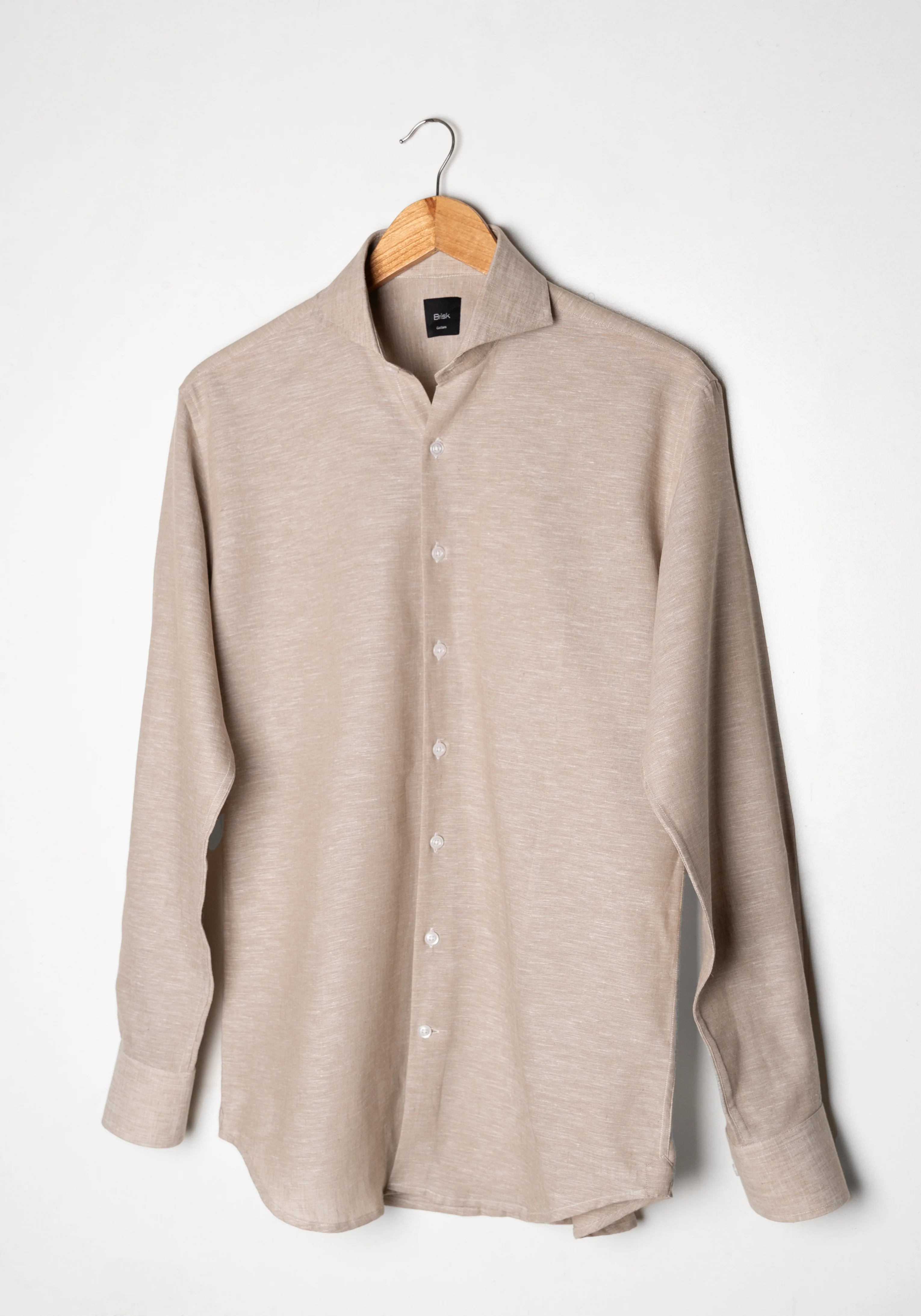 Tan Cotton-Linen Shirt - Image 6