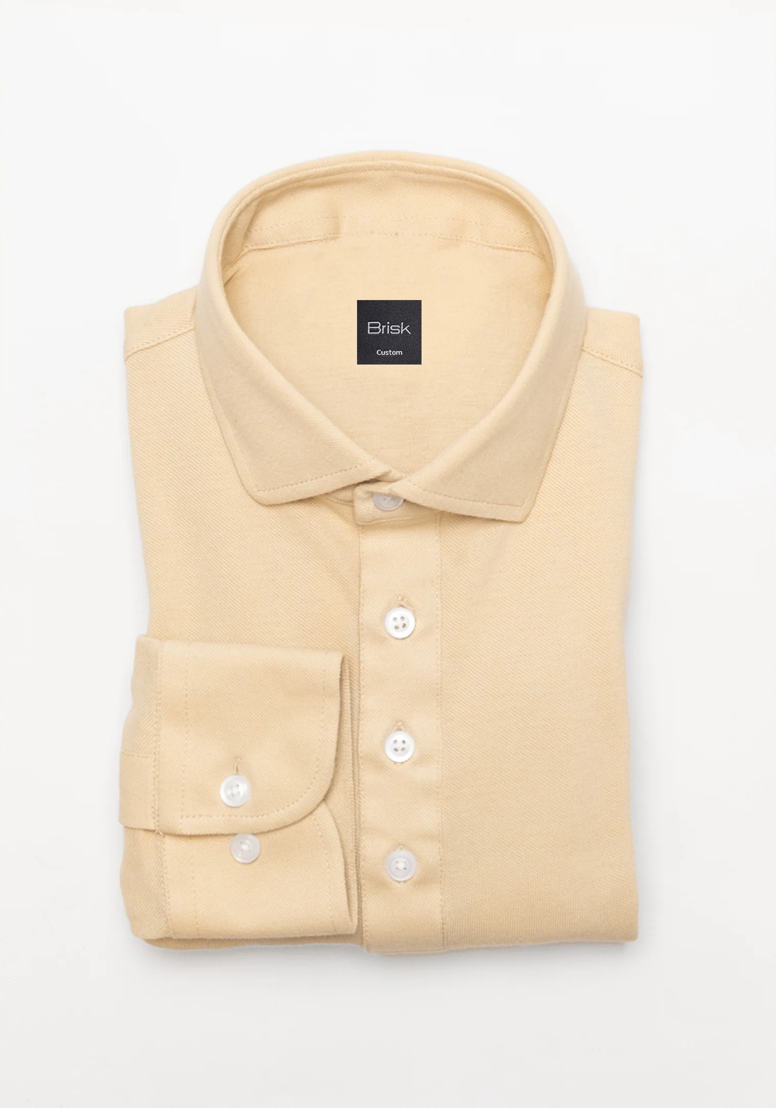 Tan Feather Soft Piqué Popover Full Sleeve Polo Shirt - Image 3