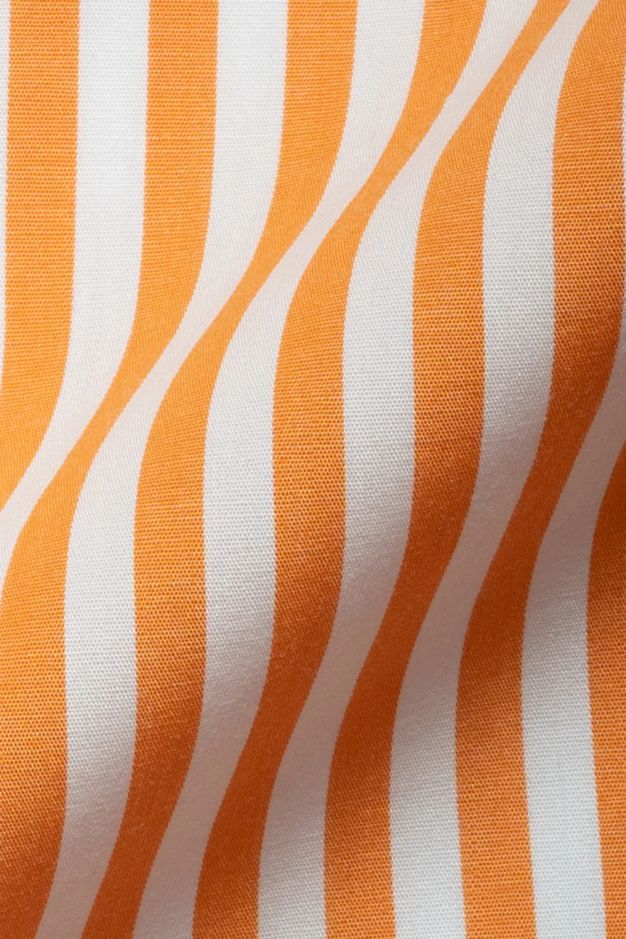 Tangerine Bengal Striped Pima Cotton - Wrinkle Resistant