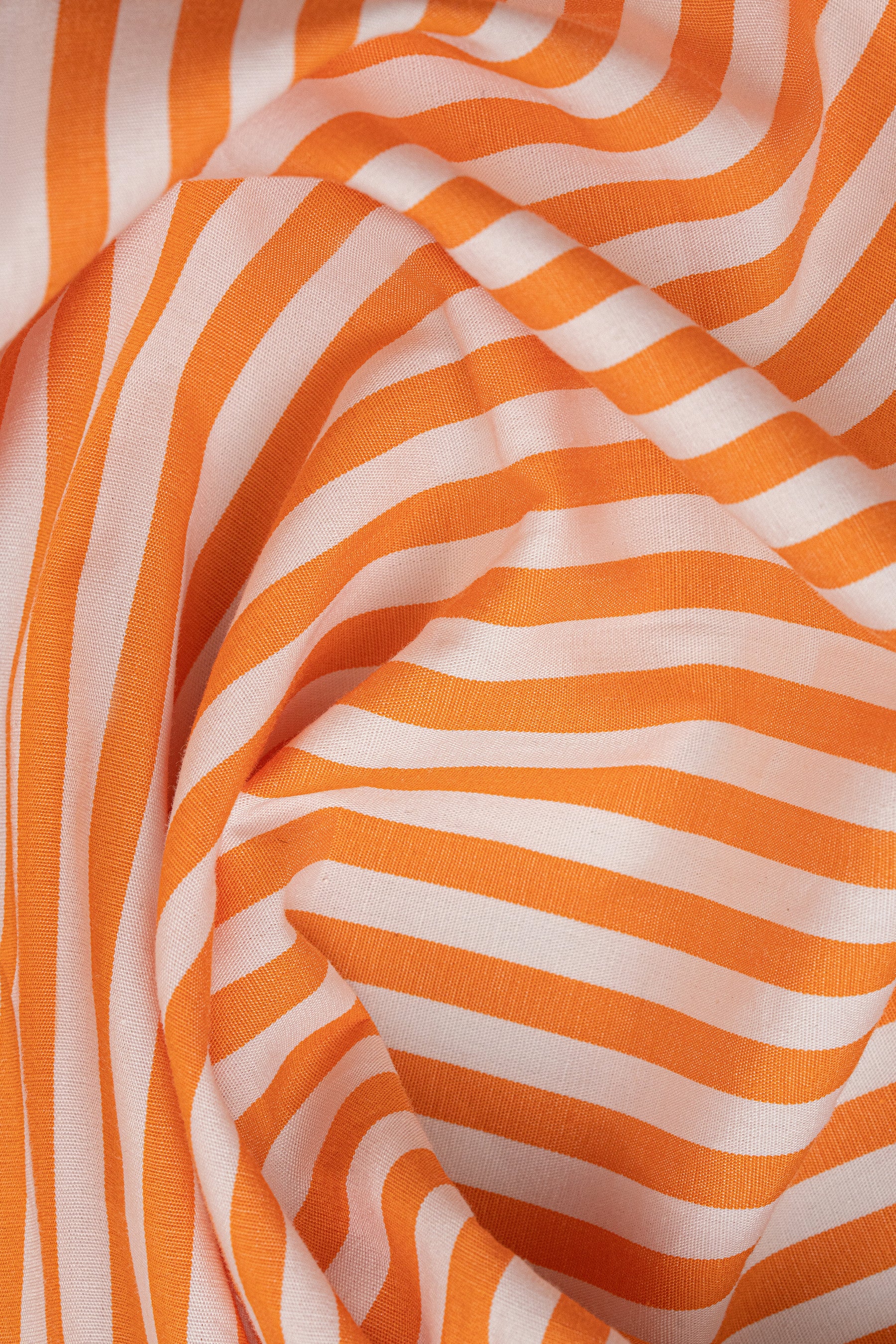 Tangerine Bengal Striped Pima Cotton - Wrinkle Resistant - Image 3