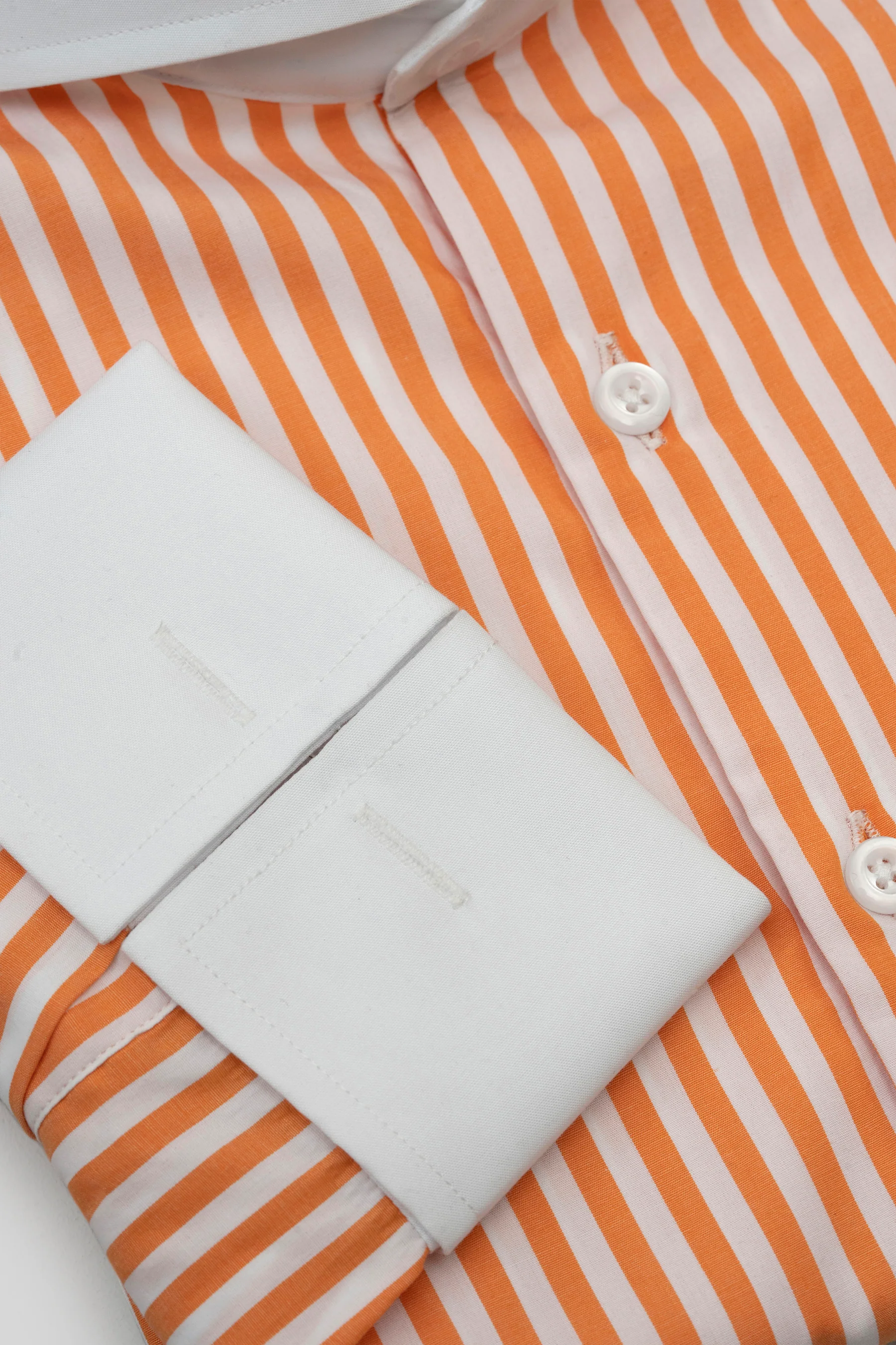 Tangerine Bengal Striped Pima Cotton Shirt - Wrinkle Resistant - Image 5