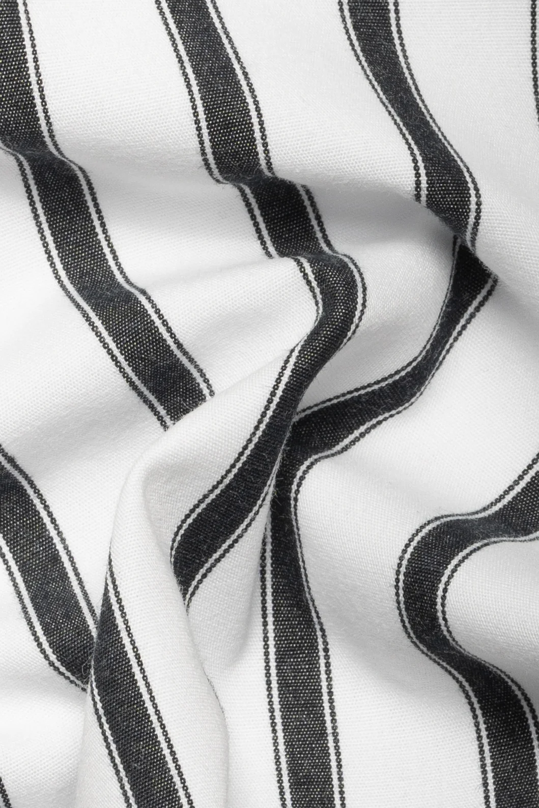 White and Black Bold Striped Wrinkle-Resistant - Image 2