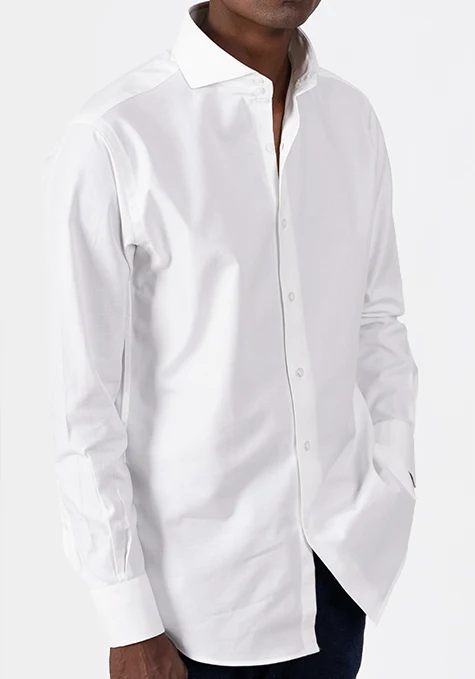 White Oxford Shirt - High Cut Away Extreme Collar - Image 3