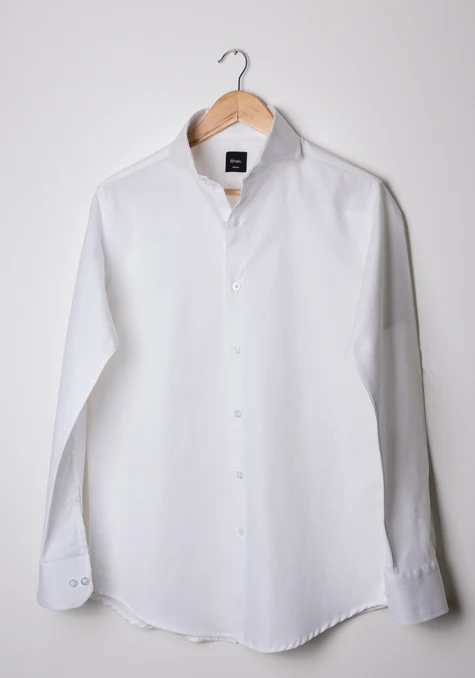 White Oxford Shirt - High Cut Away Extreme Collar - Image 4