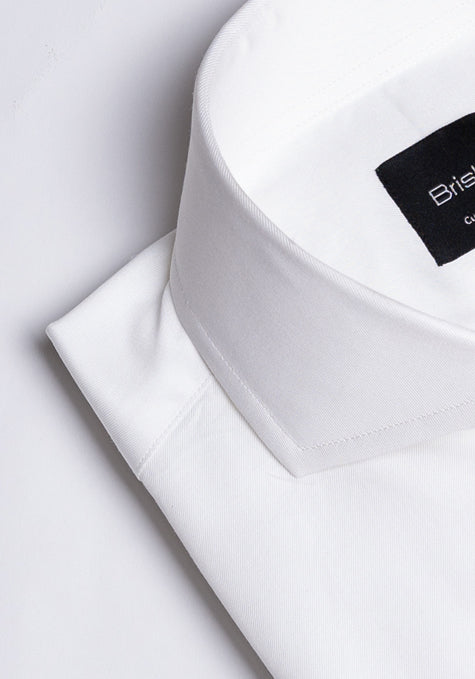 Egyptian White Twill Shirt - Extreme Collar - Image 4