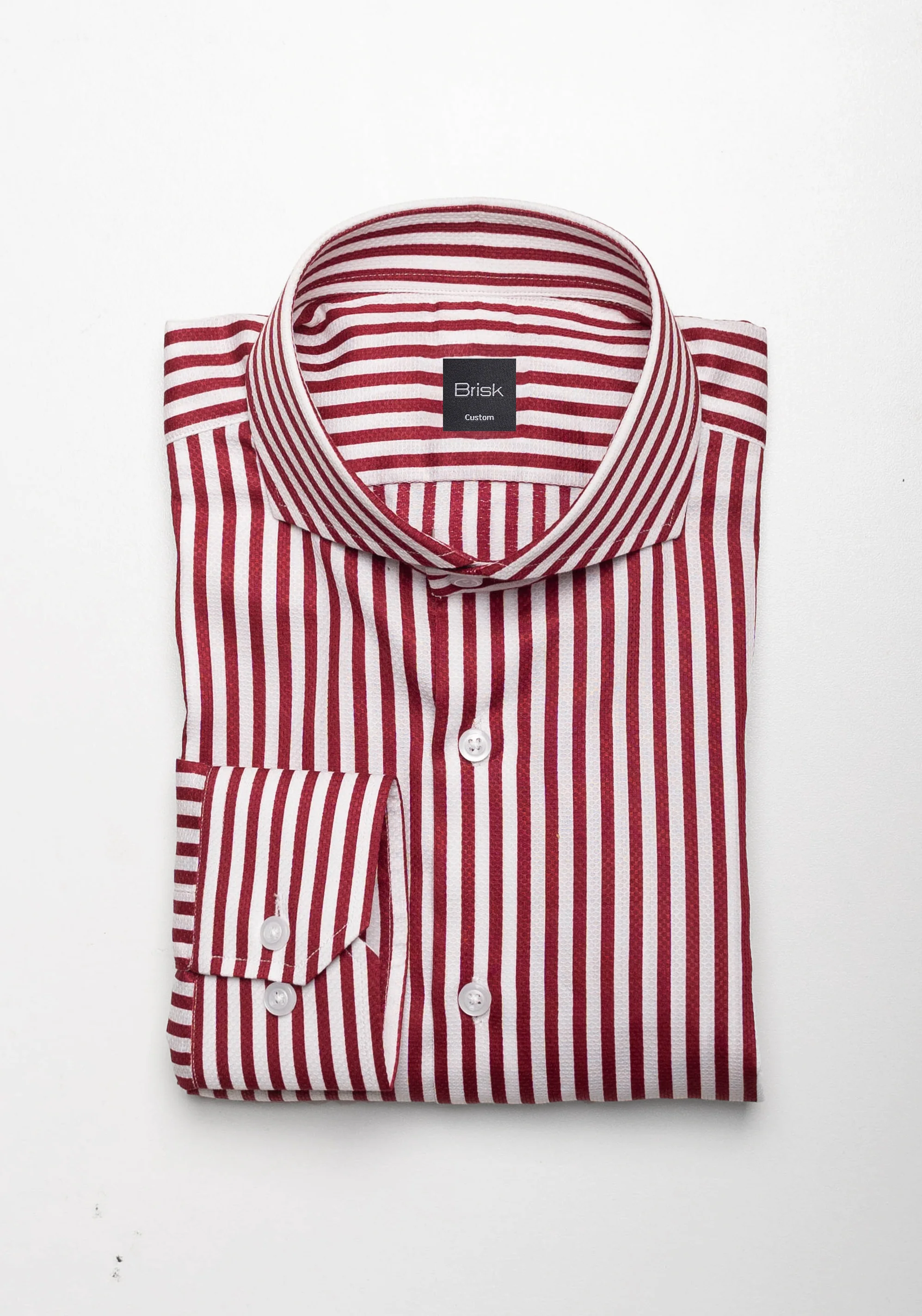Wine Dobby Bengal Stripes Shirt Unused Sample