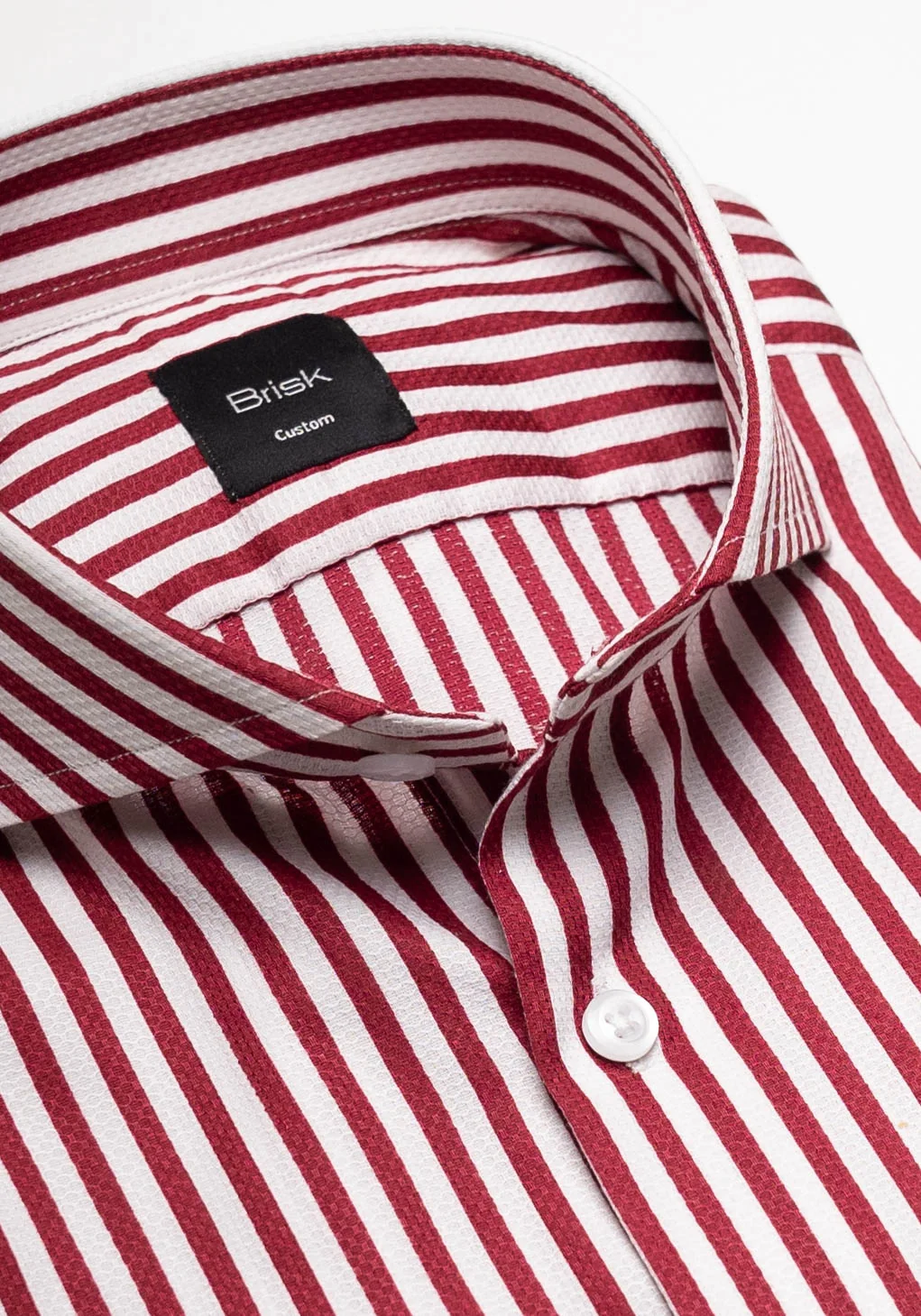 Wine Dobby Bengal Stripes Shirt Unused Sample - Image 2