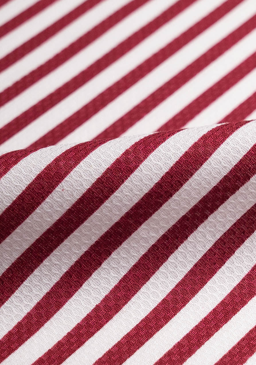 Wine Dobby Bengal Stripes Shirt Unused Sample - Image 4