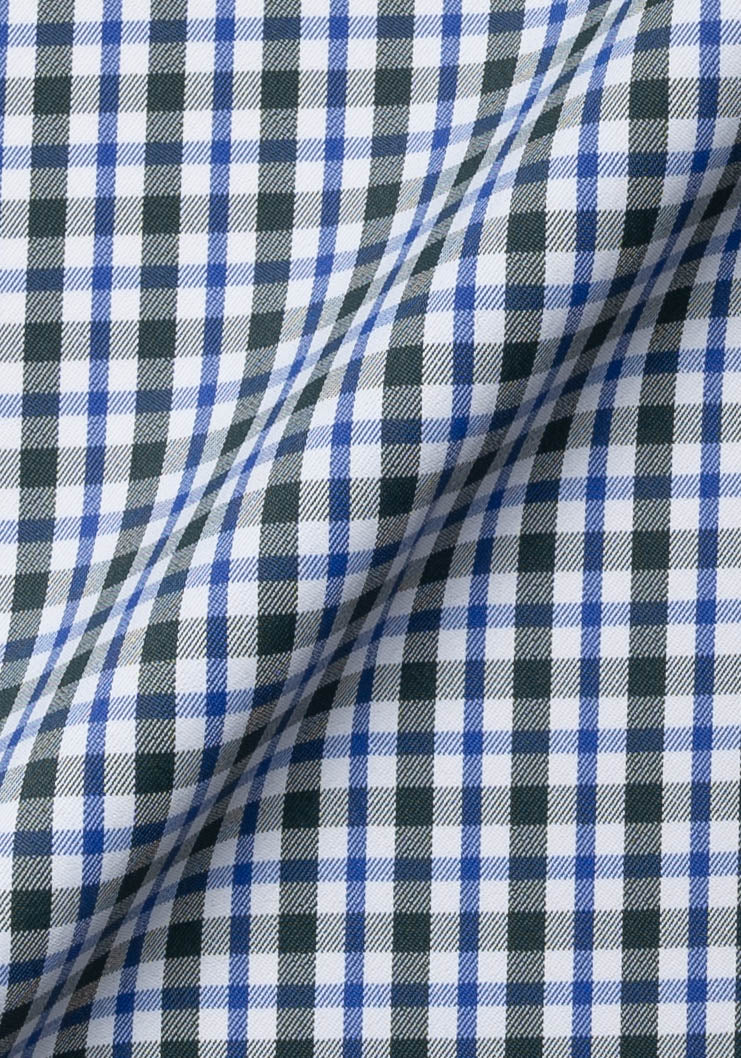 Wrinkle Free Green Blue Checkered Performance Stretch Shirt - Image 4