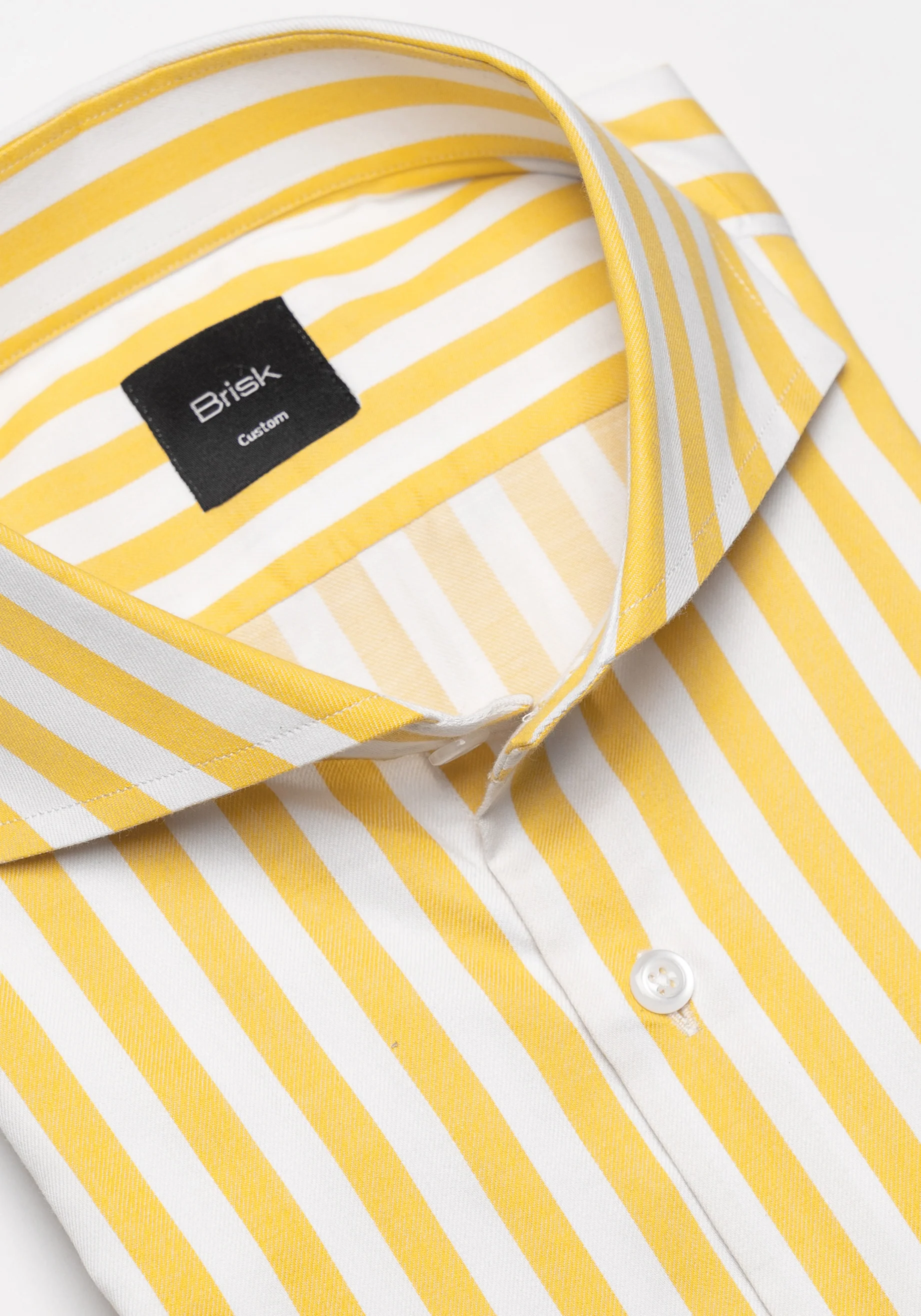 Yellow Bold Stripes Pima Cotton Shirt - Image 4