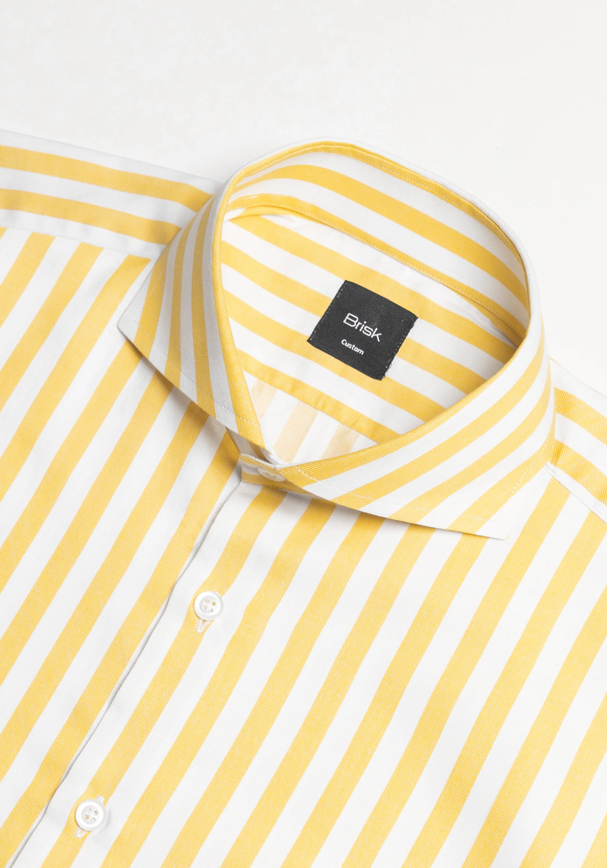 Yellow Bold Stripes Pima Cotton Shirt - Image 6
